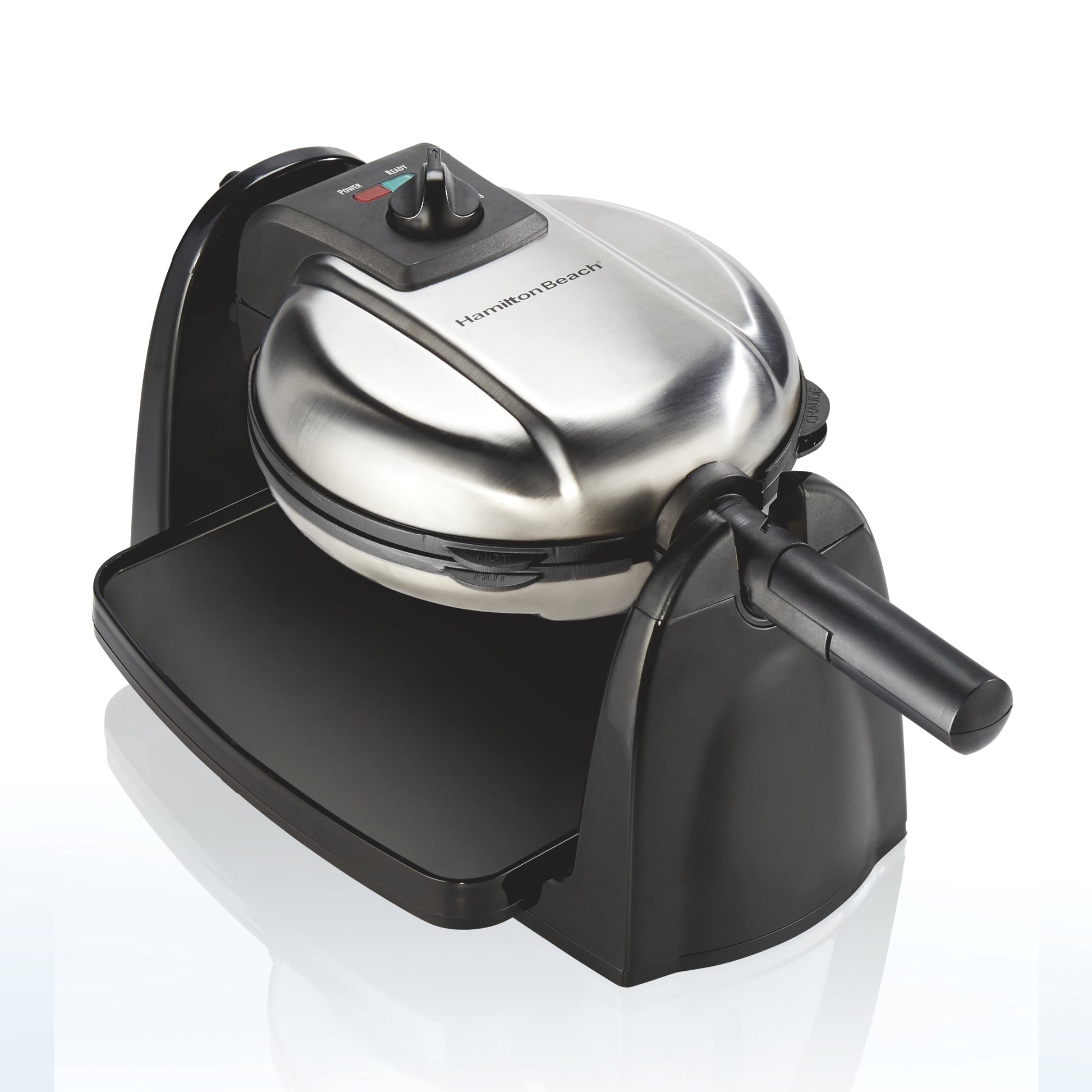 Belgian Waffle Maker with Removable Grid, Stainless Steel
