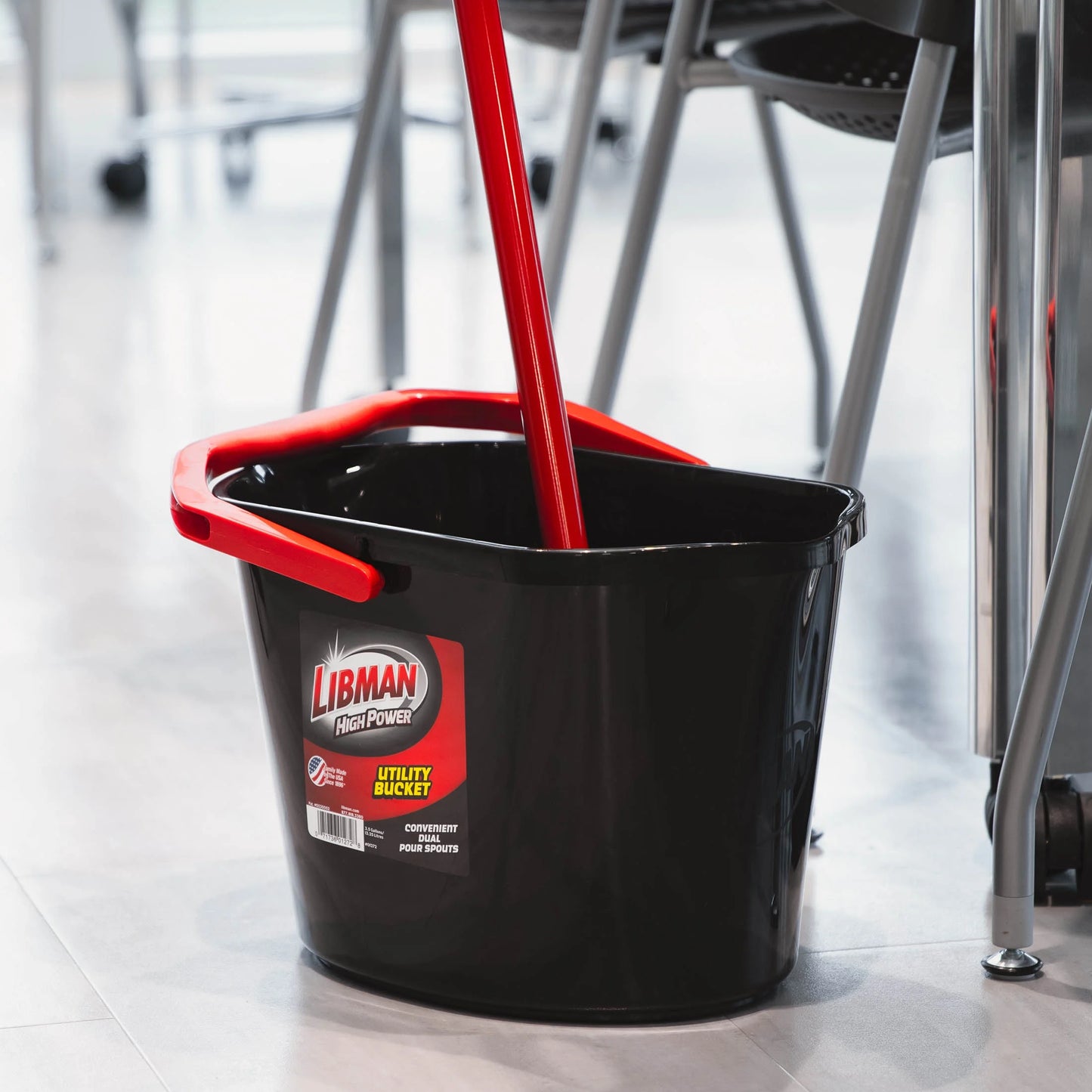 Heavy Duty 3.5 Gallon Utility Bucket Oval Polypropylene Black
