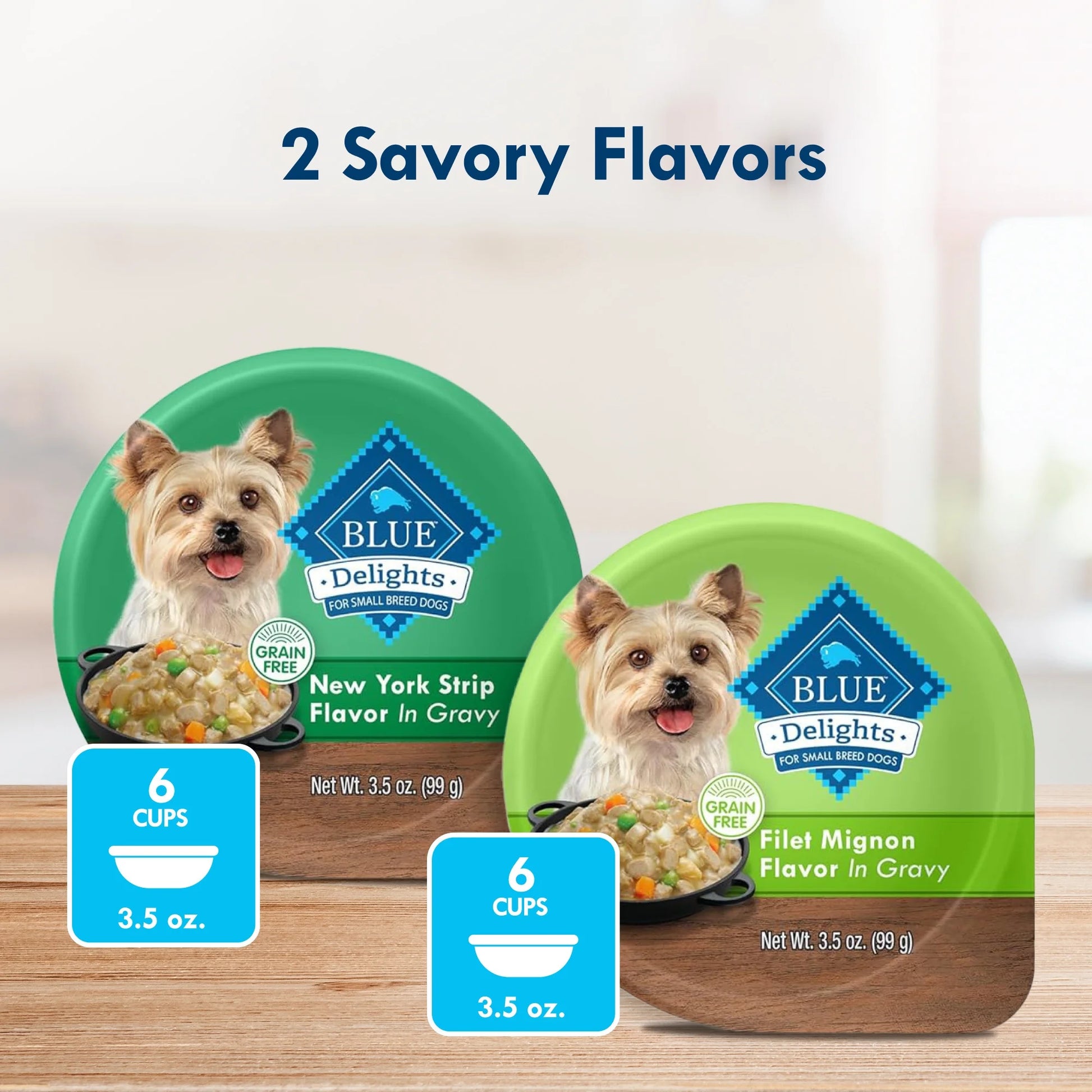 Delights Small Breed Wet Dog Food Variety Pack - Filet Mignon & New York Strip Flavors