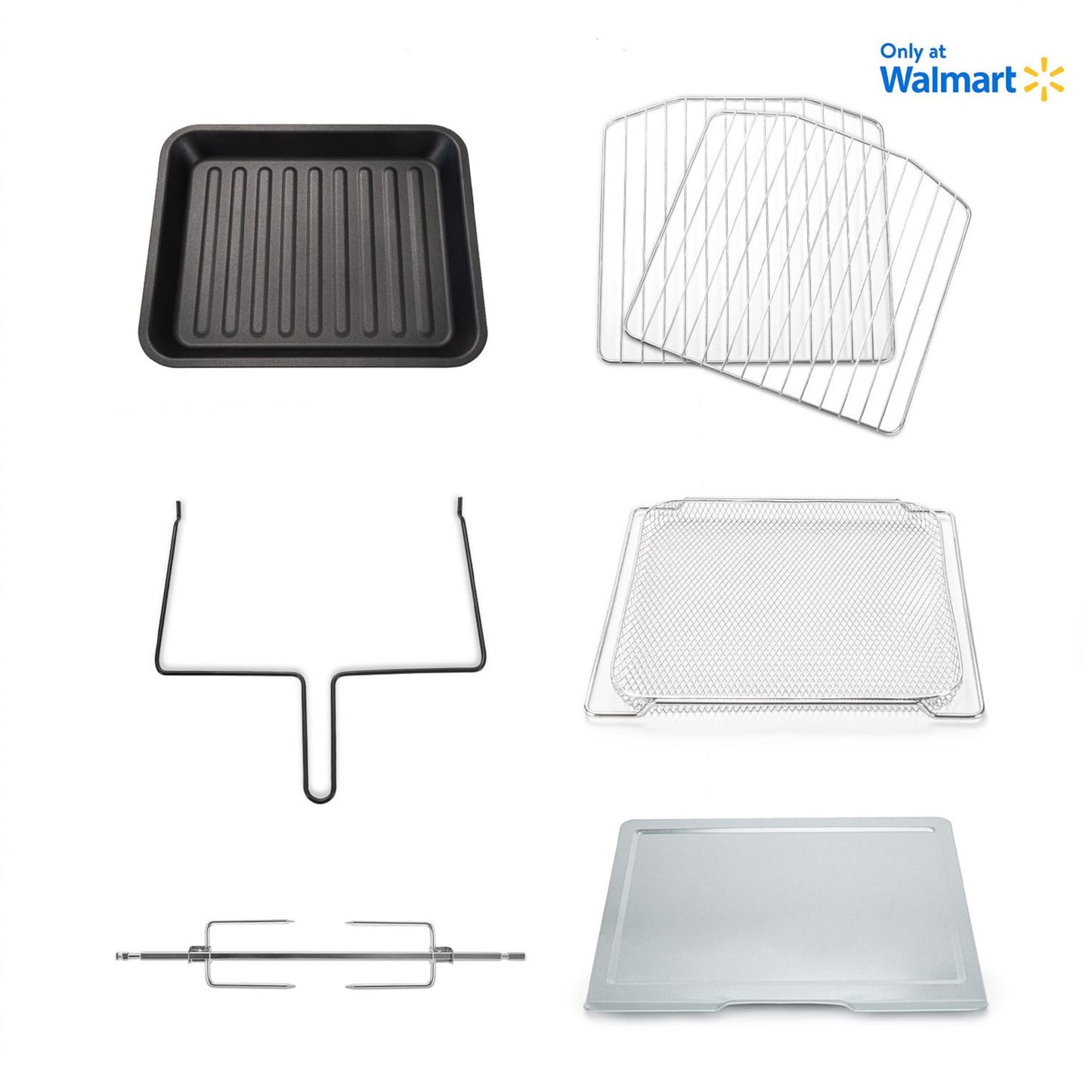 9-Slice Smart Ceramic Air Fryer Toaster Oven, Stainless Steel, Silver