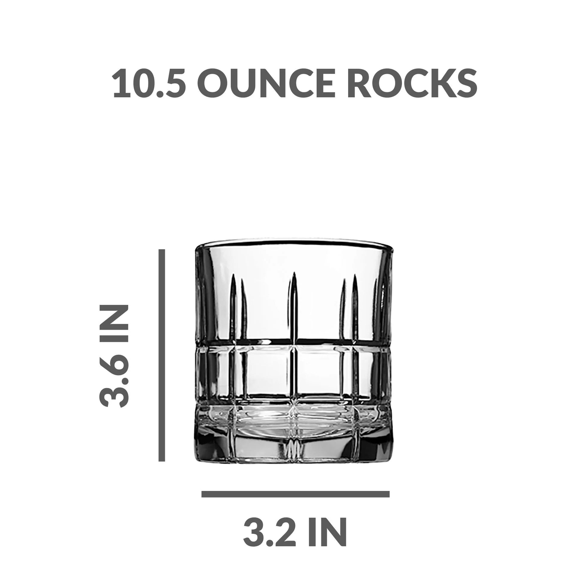 Hudson Glass Drinkware, 10.5 Ounce & 16 Ounce, Set of 8