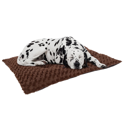 42X26 Dog Bed with Faux Fur Top and Non-Slip Bottom, Brown