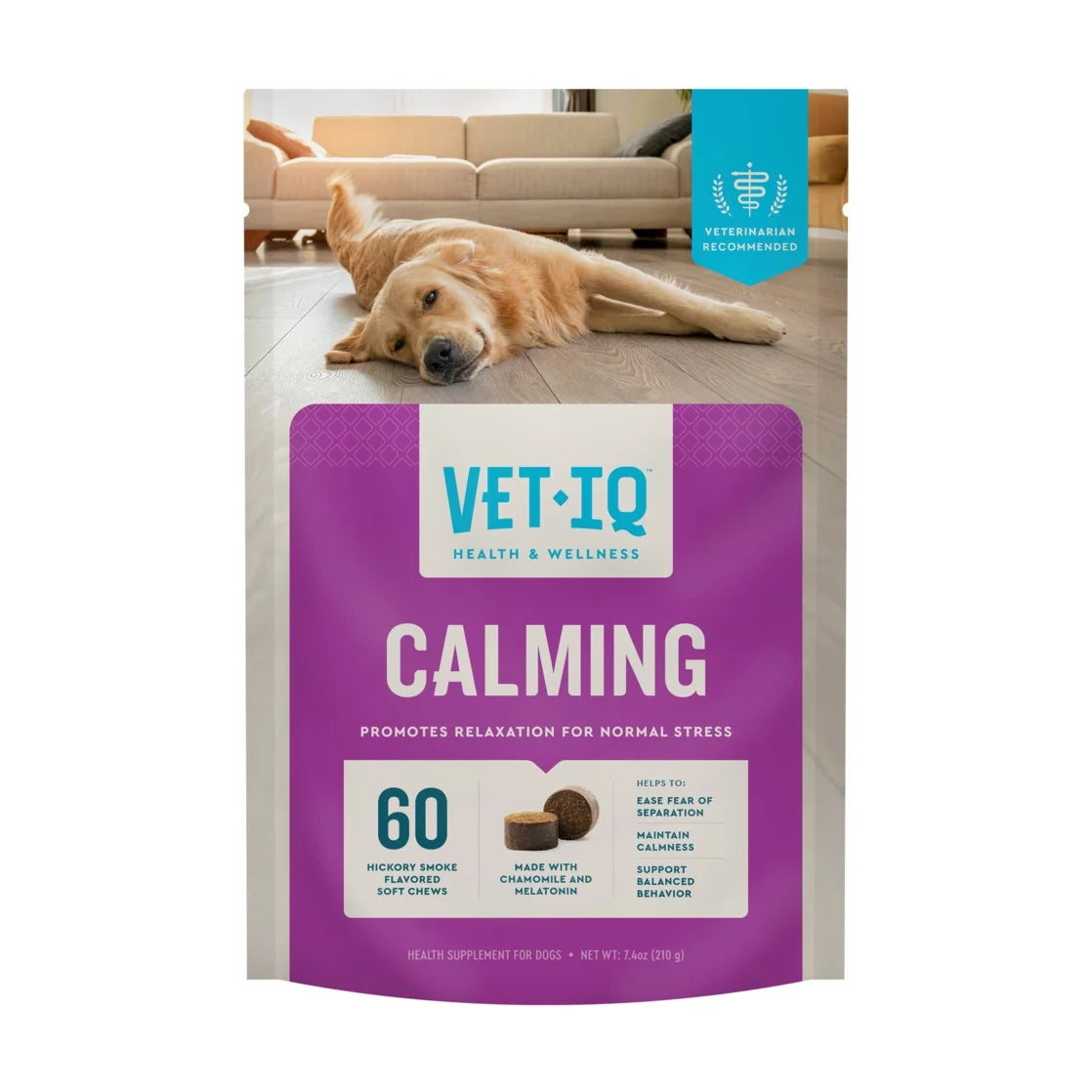 Calming Support Supplement Soft Chews for Dogs, Hickory Smoke Flavored Soft Chews, 60 Count