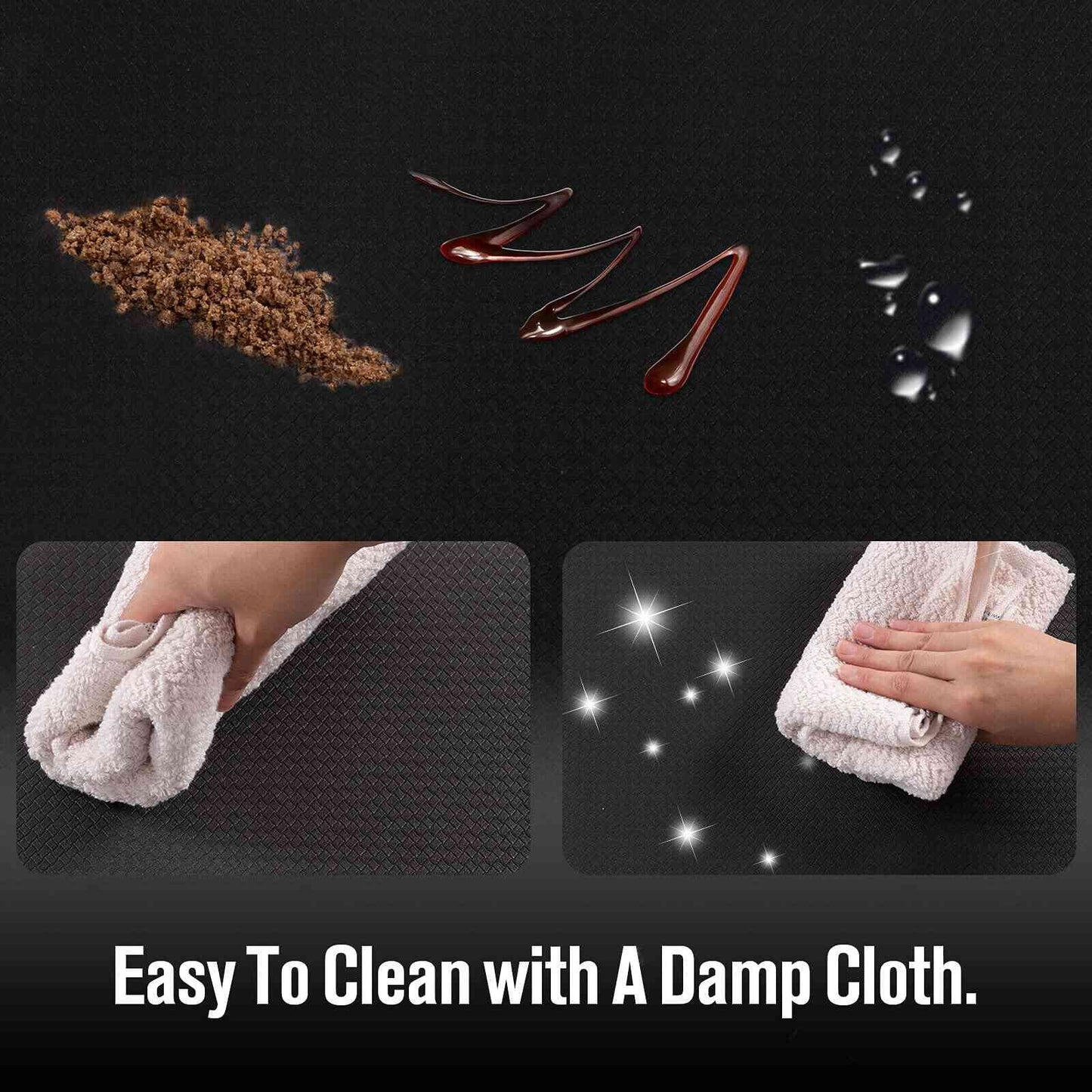 Anti-Fatigue Floor Mat Cushioned Kitchen Comfort Mat, Waterproof Non-Slip Standing Desk Foam Mats and Rugs, Black, 17.3"X39"