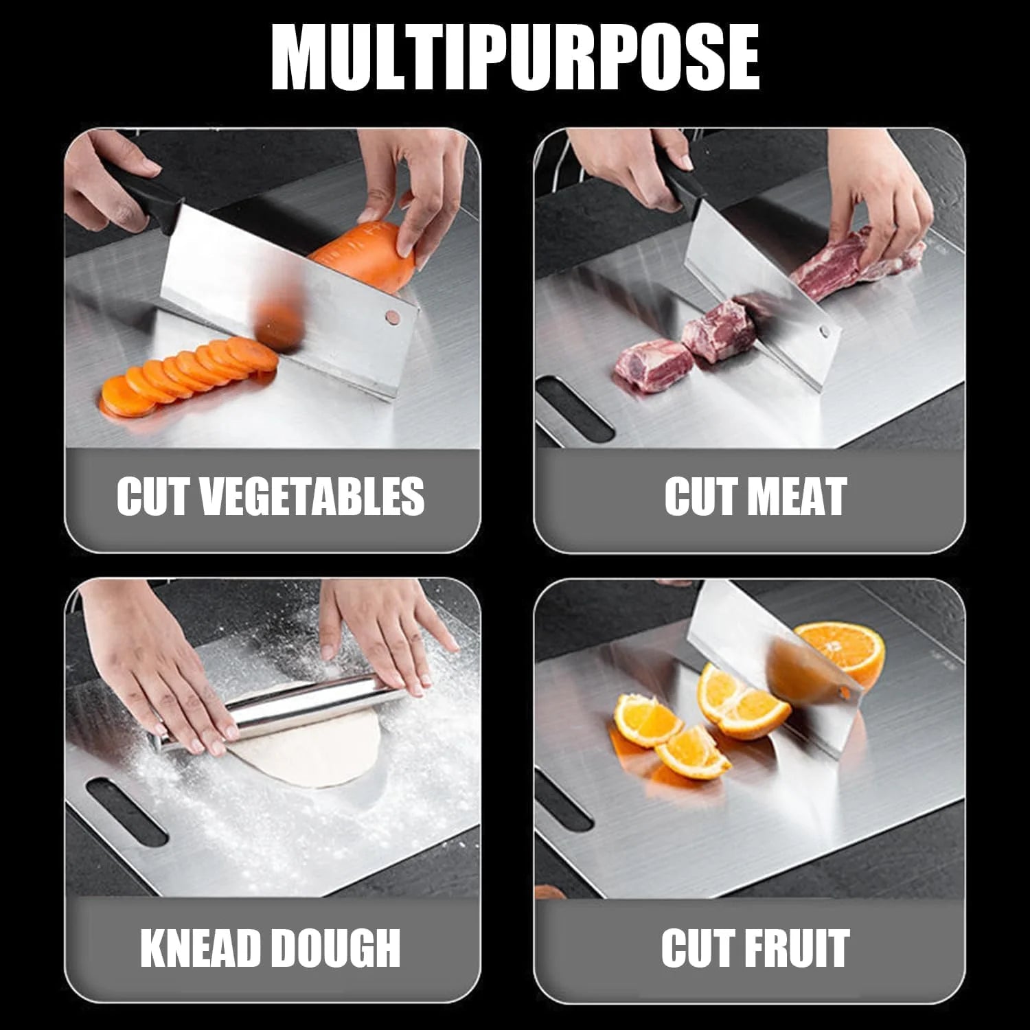 Titanium Cutting Board - 2025 New Upgrade 100% Pure Titanium Cutting Boards for Kitchen Double Sided Non Toxic Titanware Cutting Board,Hygiene Durable Dishwasher Safe Chopping Board (18"L X 12"W)