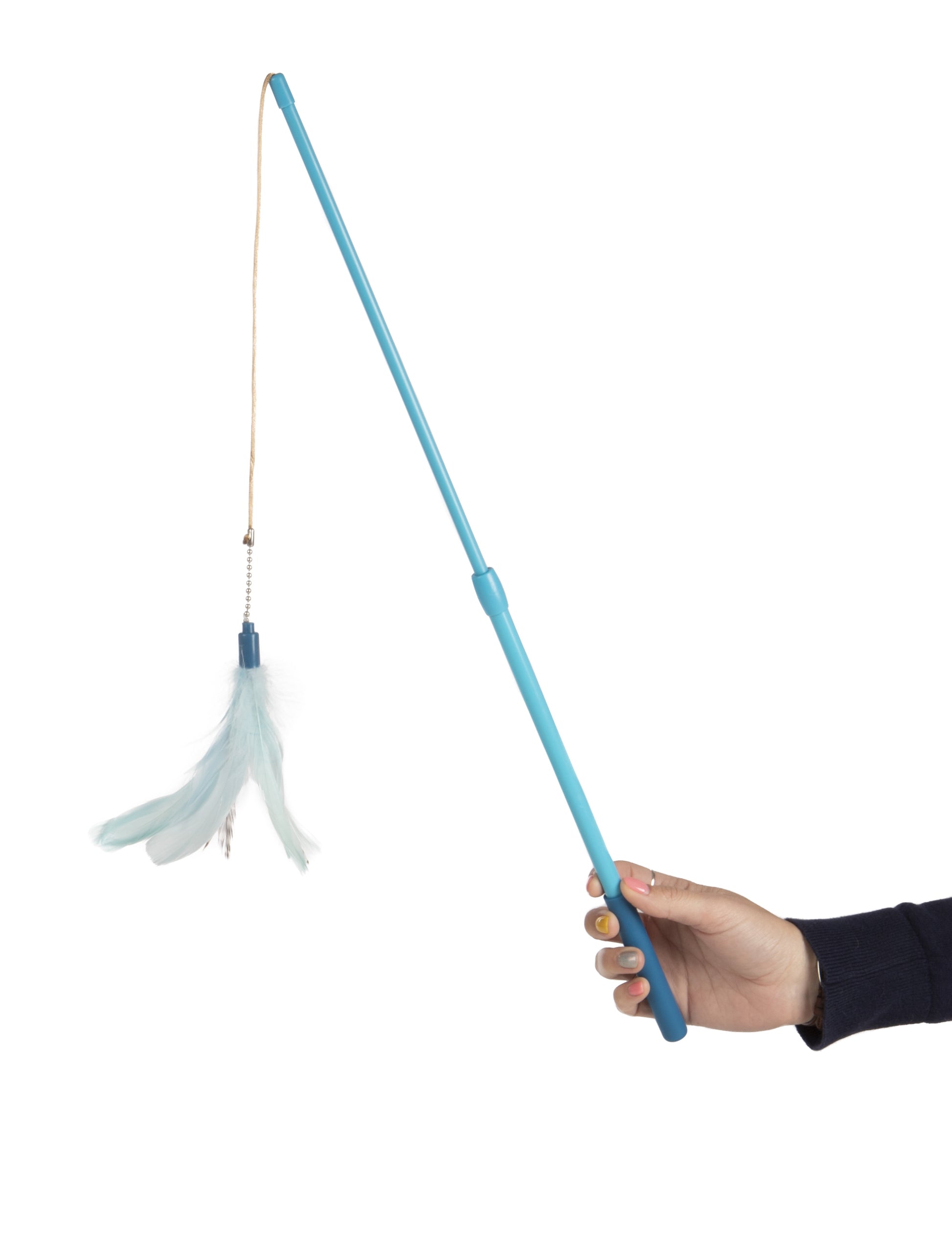 Frisky Flyer Interactive Cat Toy - Extendable and Retractable Wand with Feathers