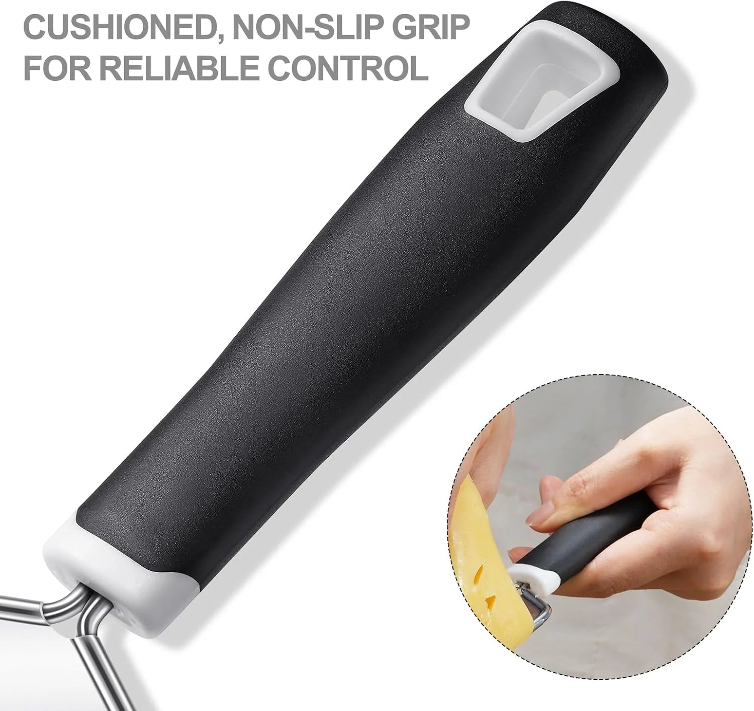Cheese Grater, 3 Packs Stainless Steel Lemon Zester Grater with Silicone Handle for Cheese, Chocolate, Spices