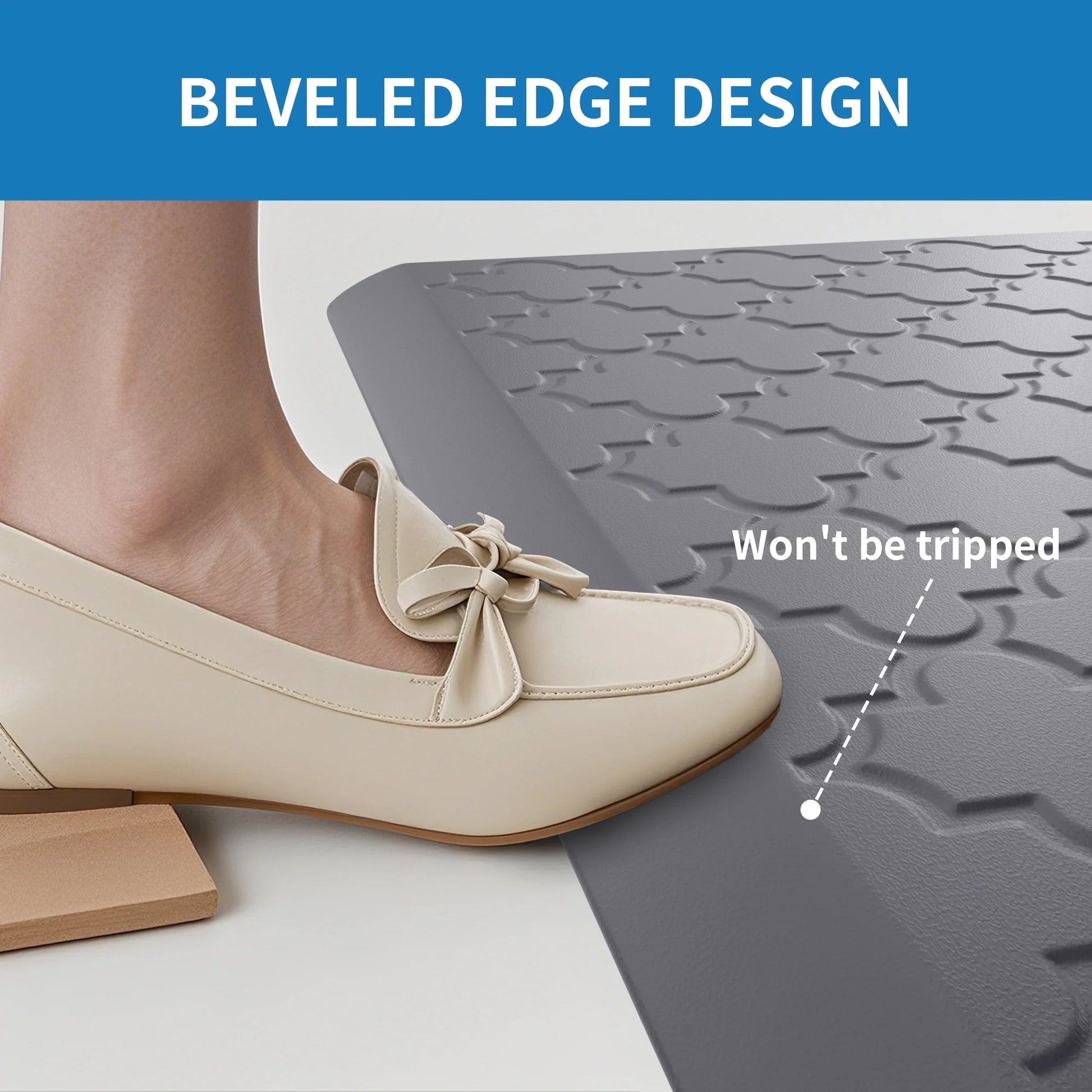 Kitchen Mat anti Fatigue Mats for Kitchen Gray Kitchen Rug Memory Foam Ergonomic Rug 17"X 29"