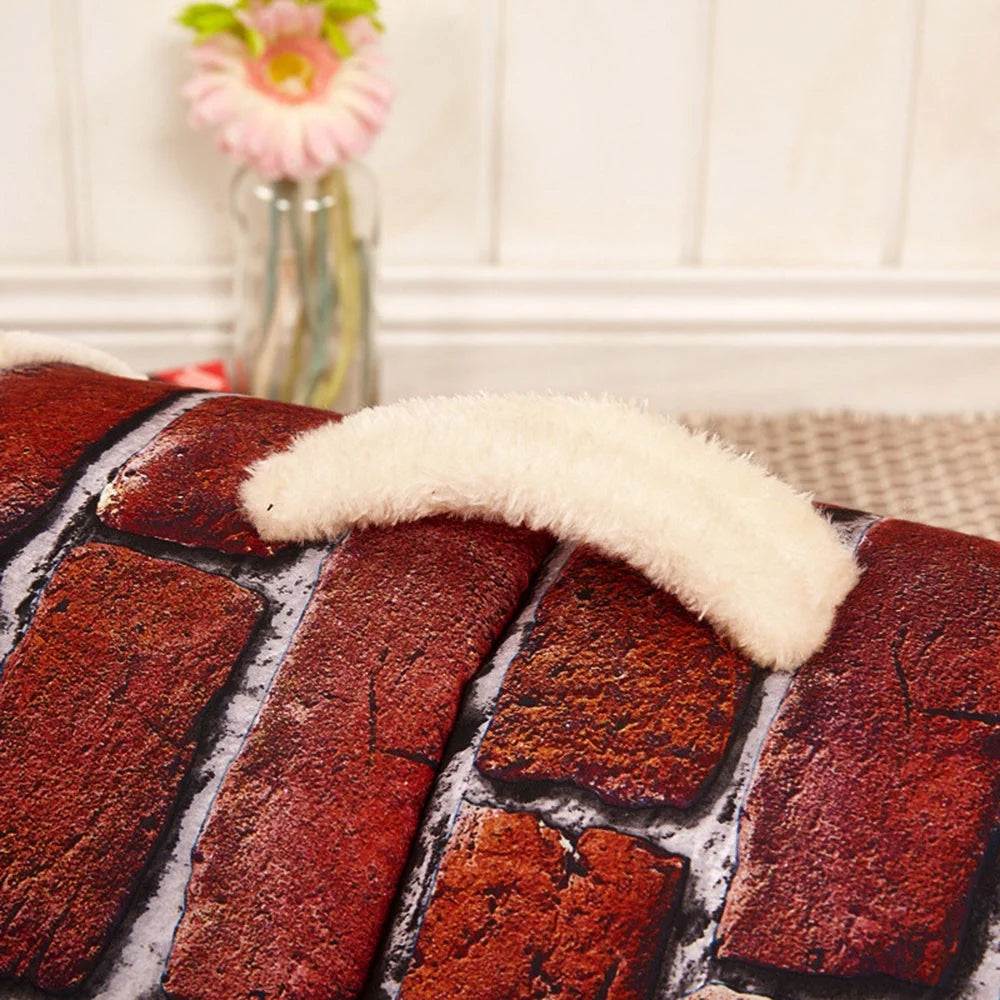Small Warm Soft Pet Bed with Removable Cushion, Brick