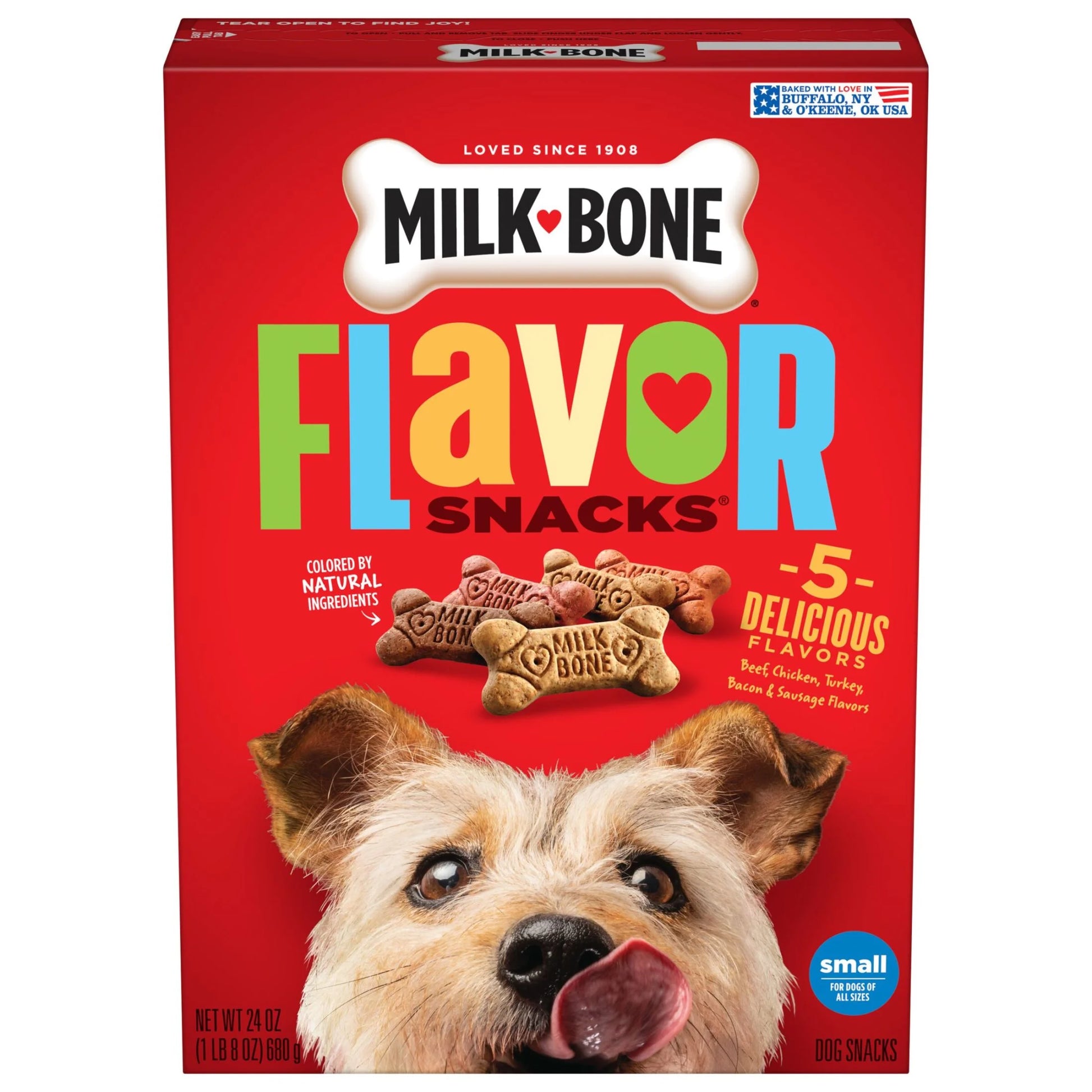 Flavor Snacks Small Dog Biscuits - Crunchy Treats for Dogs, 24 Oz