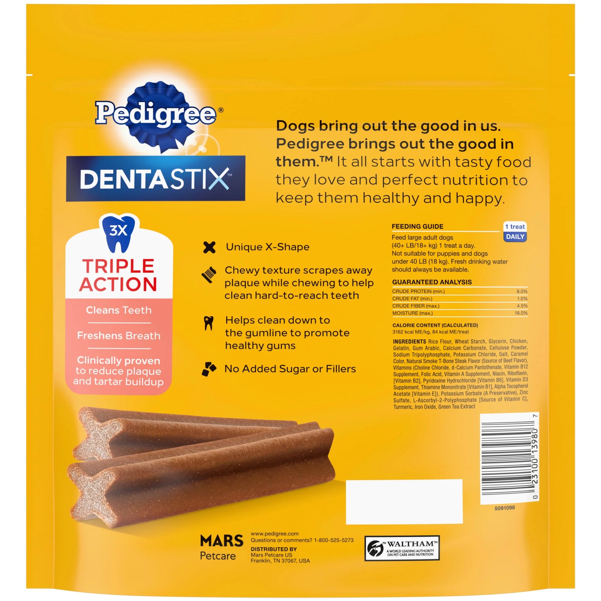 Dentastix Beef Flavor Large Dog Treats, 2.08 lb Bag