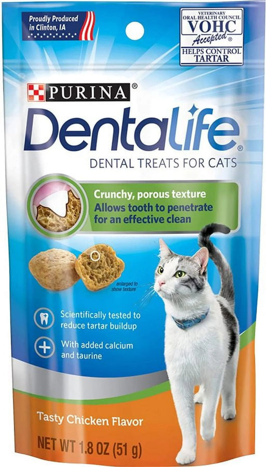 Dentalife Dental Treats for Cats Chicken Cat, Cat Treats 1.8 Oz