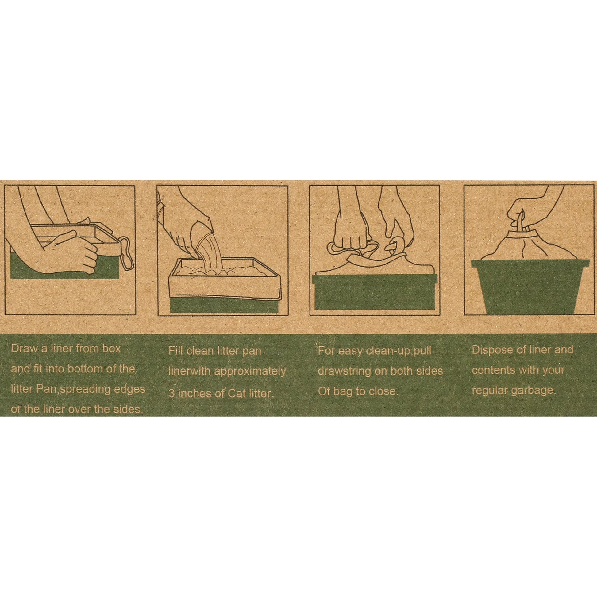 " Cat Litter Box Liners,Drawstring Litter Liner Bag,Extra Large Size,Pan Liners 7 Counts"