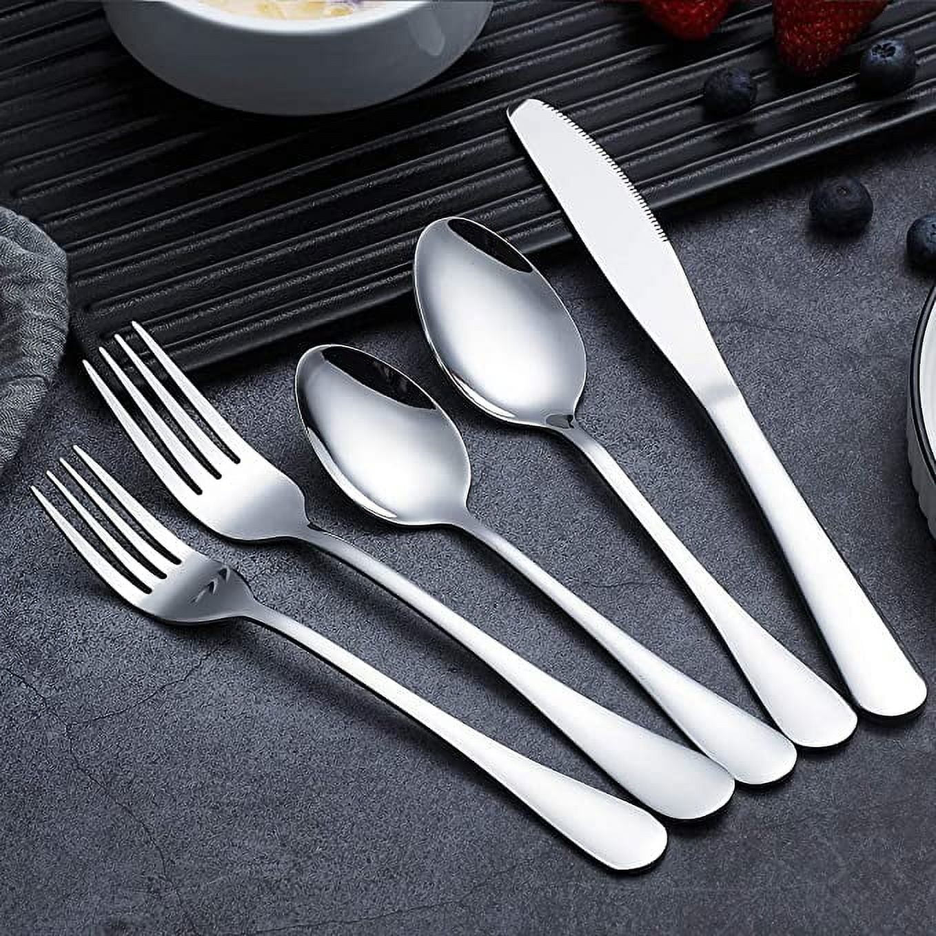 20 Pieces Silverware Set Stainless Steel Flatware Set, Spoons and Forks Cutlery Set Service for 4