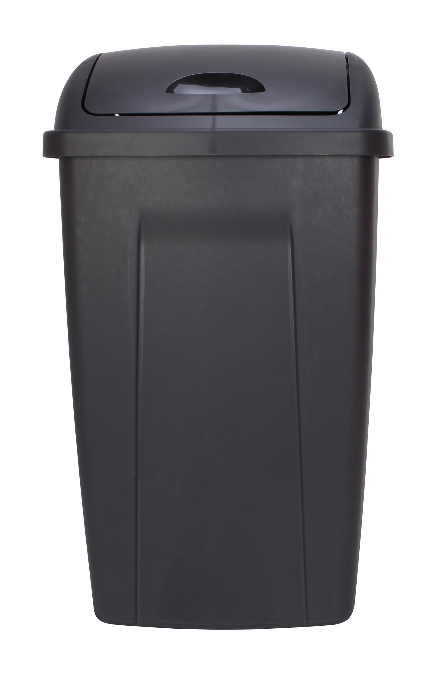 Kitchen Trash Can, 13 Gallon, Plastic Swing Top Garbage Bin, Black