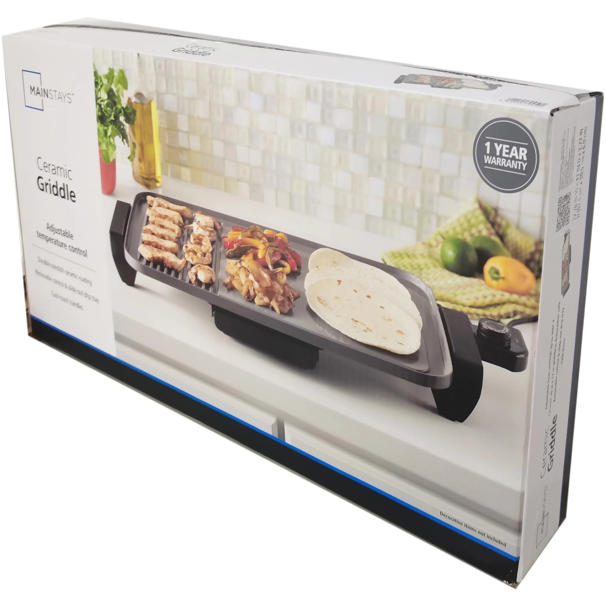 plus 12"X20" Electric Ceramic Griddle, Nonstick, 1500 Watts, Temperature Control