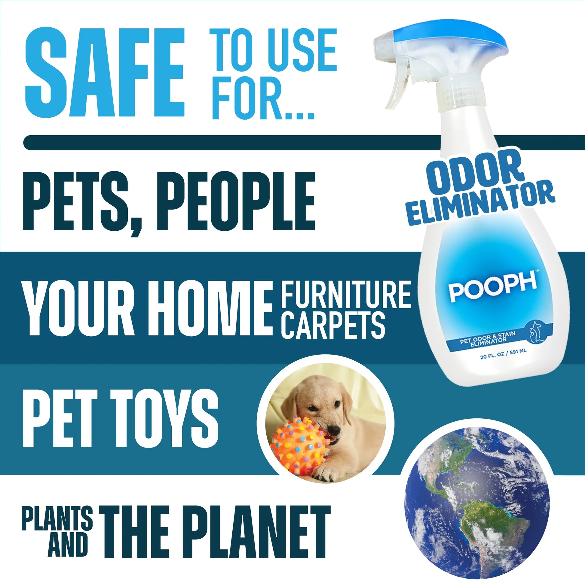 Pet Odor Eliminator Spray, 20 oz, Fragrance-Free, Chemical-Free Formula