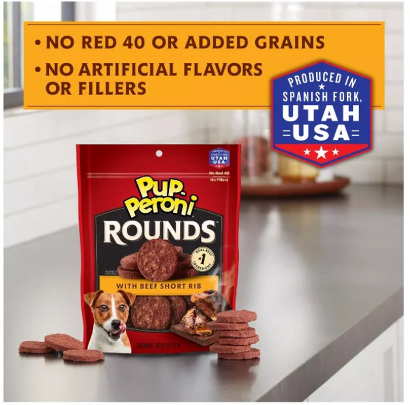Rounds Dog Treats for All Ages - Beef & Short Rib, 20.5 Oz