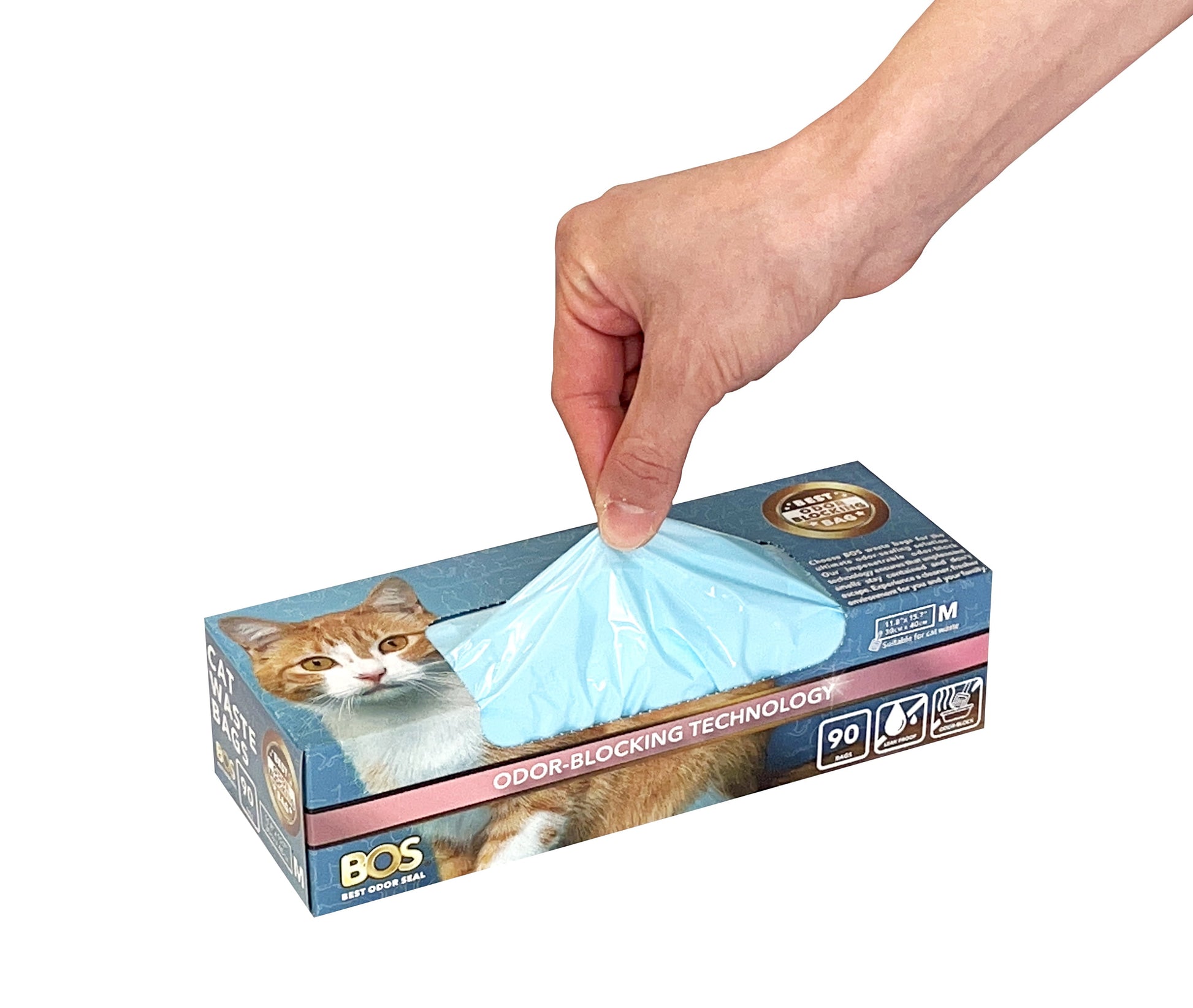 Odor-Sealing Cat Waste Disposal Bags - 90 Scent-Free Bags for Pet Waste and Litter Management