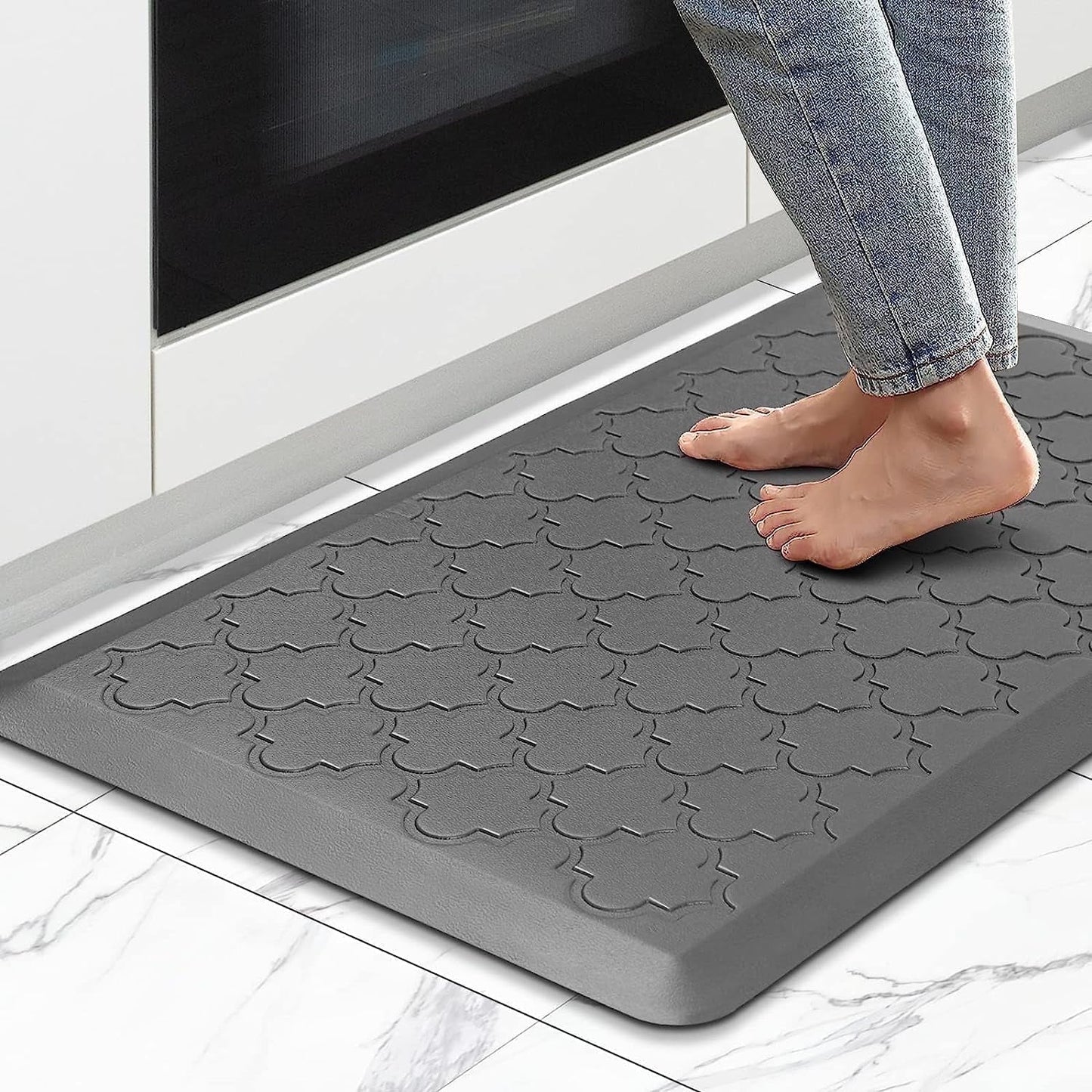 Kitchen Mat anti Fatigue Mats for Kitchen Gray Kitchen Rug Memory Foam Ergonomic Rug 17"X 29"