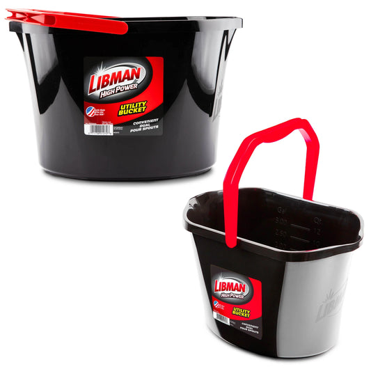 Heavy Duty 3.5 Gallon Utility Bucket Oval Polypropylene Black