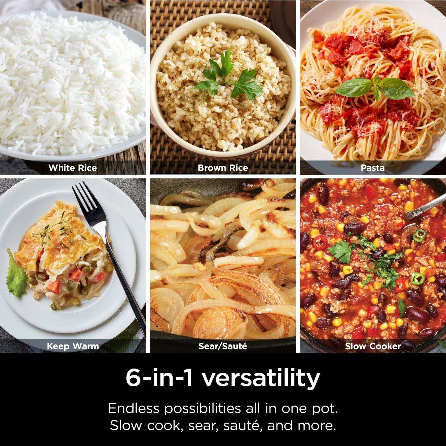 Foodi 6.5 Qt Everyday Possiblecooker, Stainless Steel/White, Multi Cooker, Slow Cooker, MC1100