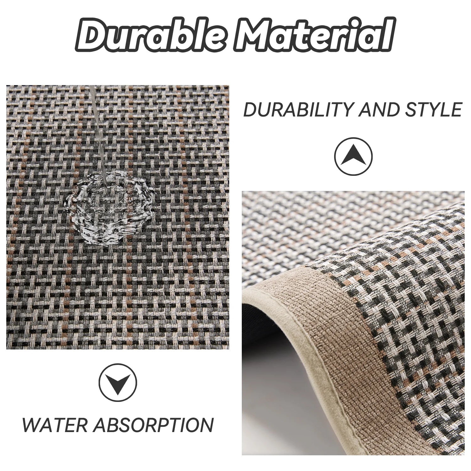 Non-Slip Kitchen Rug, Washable Absorbent Floor Mat, 19.7"X47.2", Brown, for Sink, Laundry, Hallway