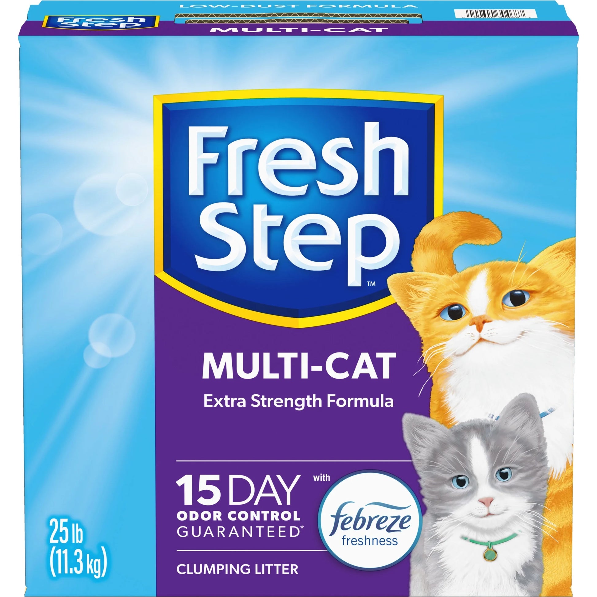 Multi-Cat Extra Strength Clumping Cat Litter with Febreze, 25 Lbs