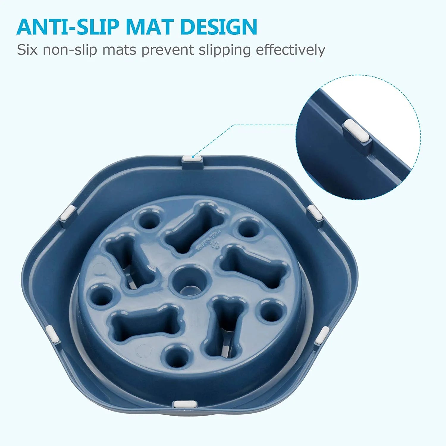 Slow Feeder Dog Bowls, Anti-Gulping Slow Feeding Dog Food Bowls, Non Slip Anti-Choking Bloat Stop Healthy Design Bone Pattern Interactive Puzzle Bowls for Small Medium Dogs