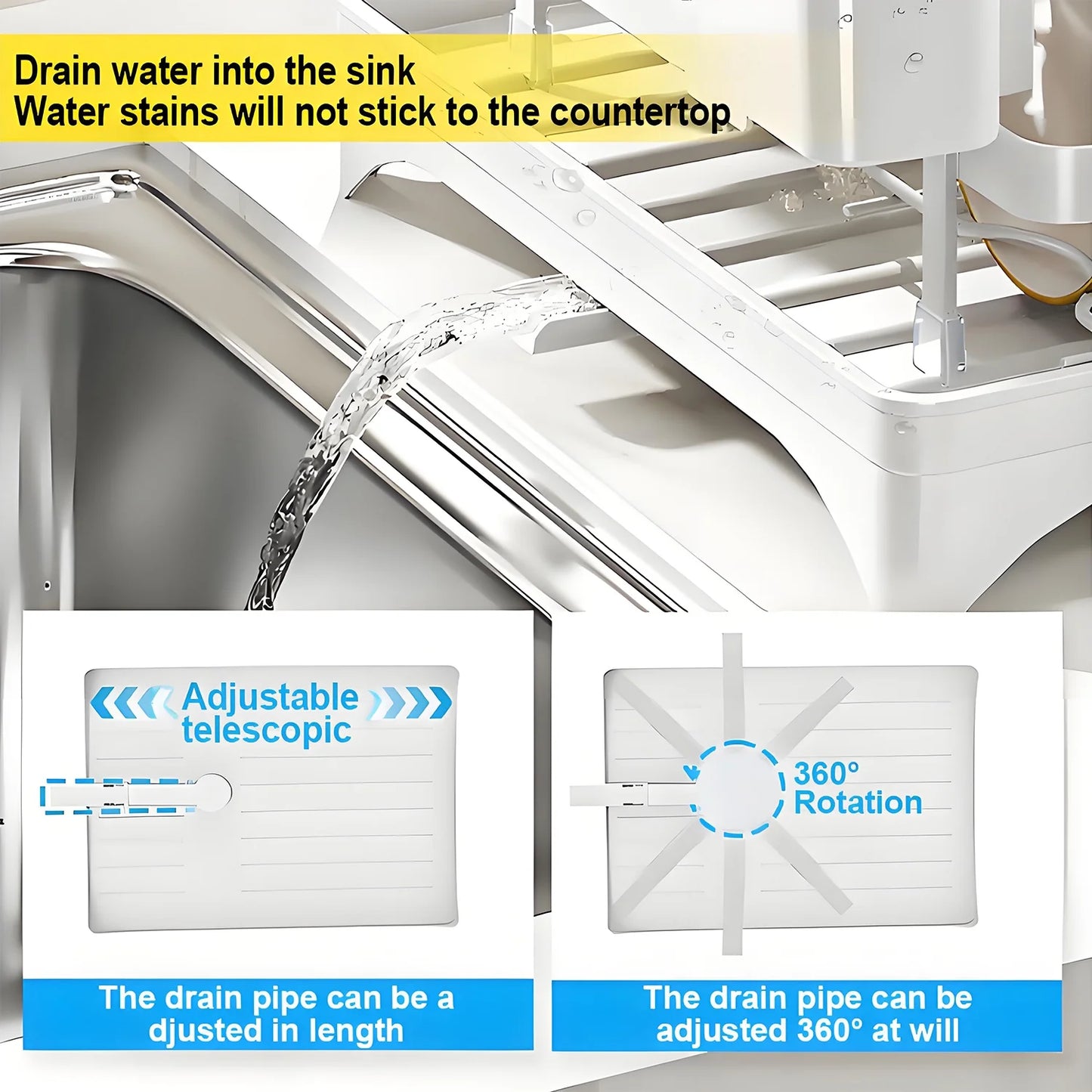 2-Tier Stainless Steel Foldable Dish Racks ,16.5*11.8*11.4In, White