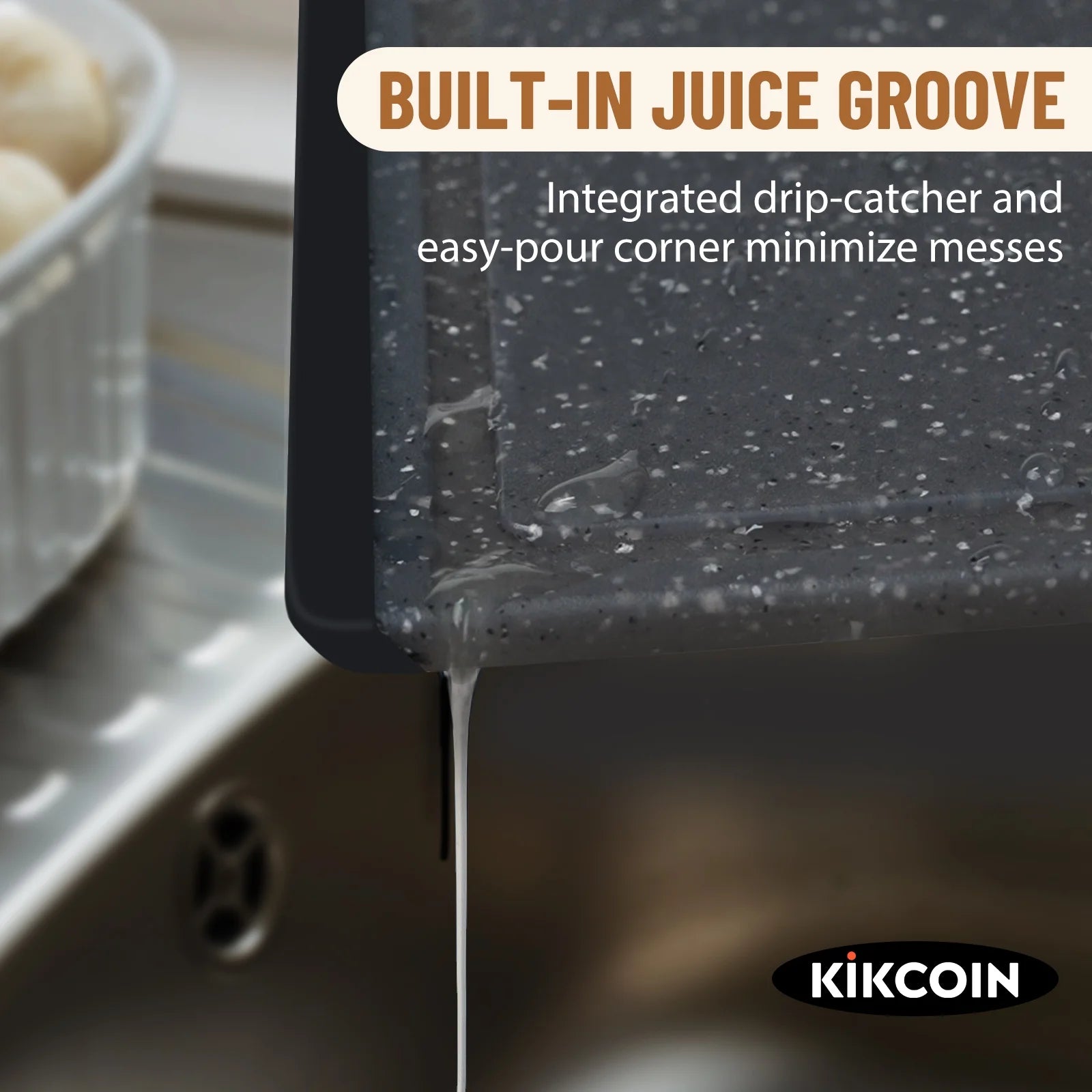 3-Piece Plastic Large Cutting Boards Set for Kitchen, Chopping Board with Non-Slip Feet and Juice Grooves