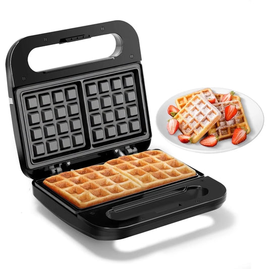 Waffle Maker, 2 Slices Non-Stick Waffle Iron, Compact Waffle Maker with Indicator Lights for Make Breakfast,Cool Touch Handles, Easy Clean