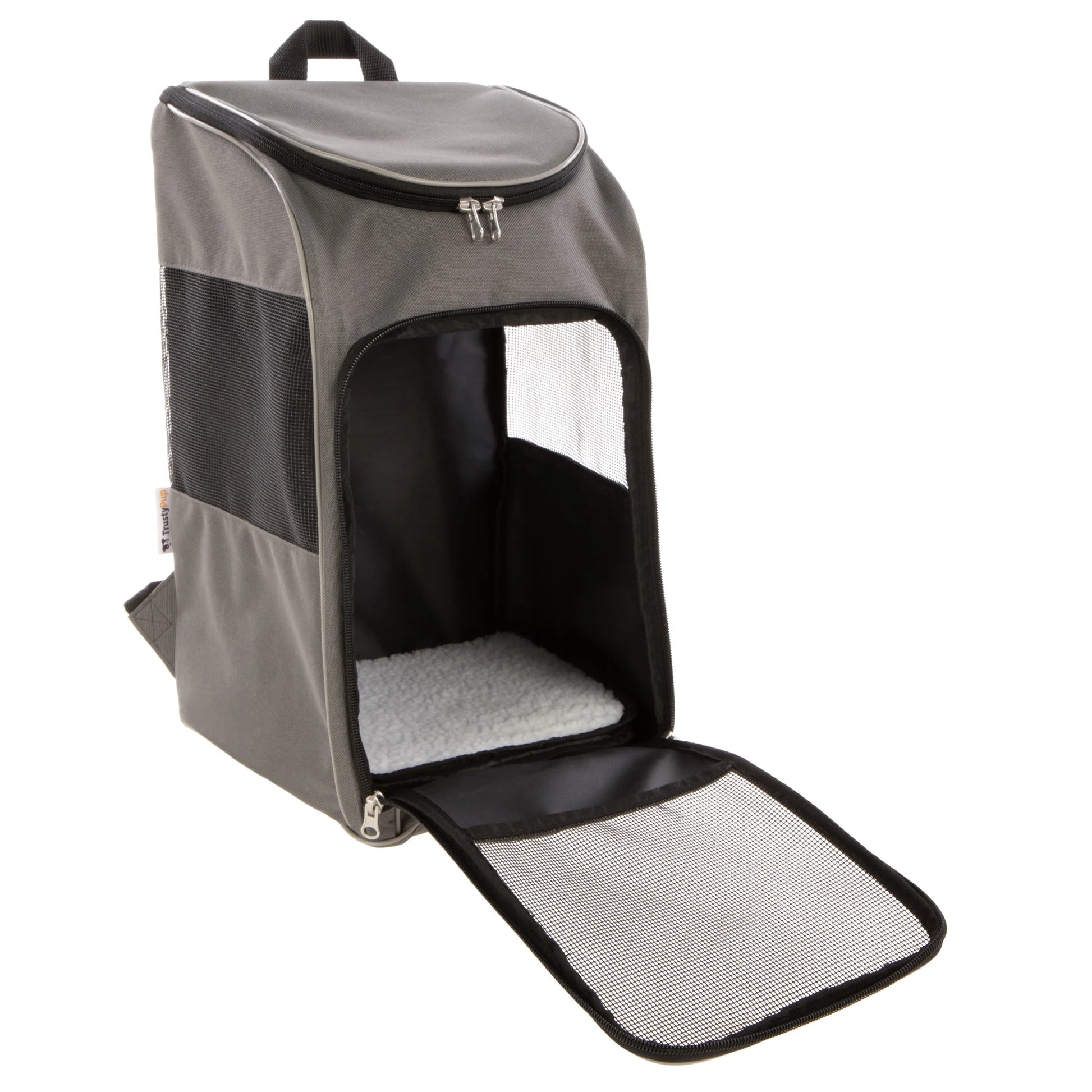 Medium Pet Travel Backpack for Cats and Dogs, Gray, 16 lb Capacity