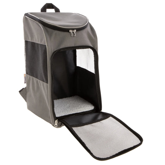 Medium Pet Travel Backpack for Cats and Dogs, Gray, 16 lb Capacity