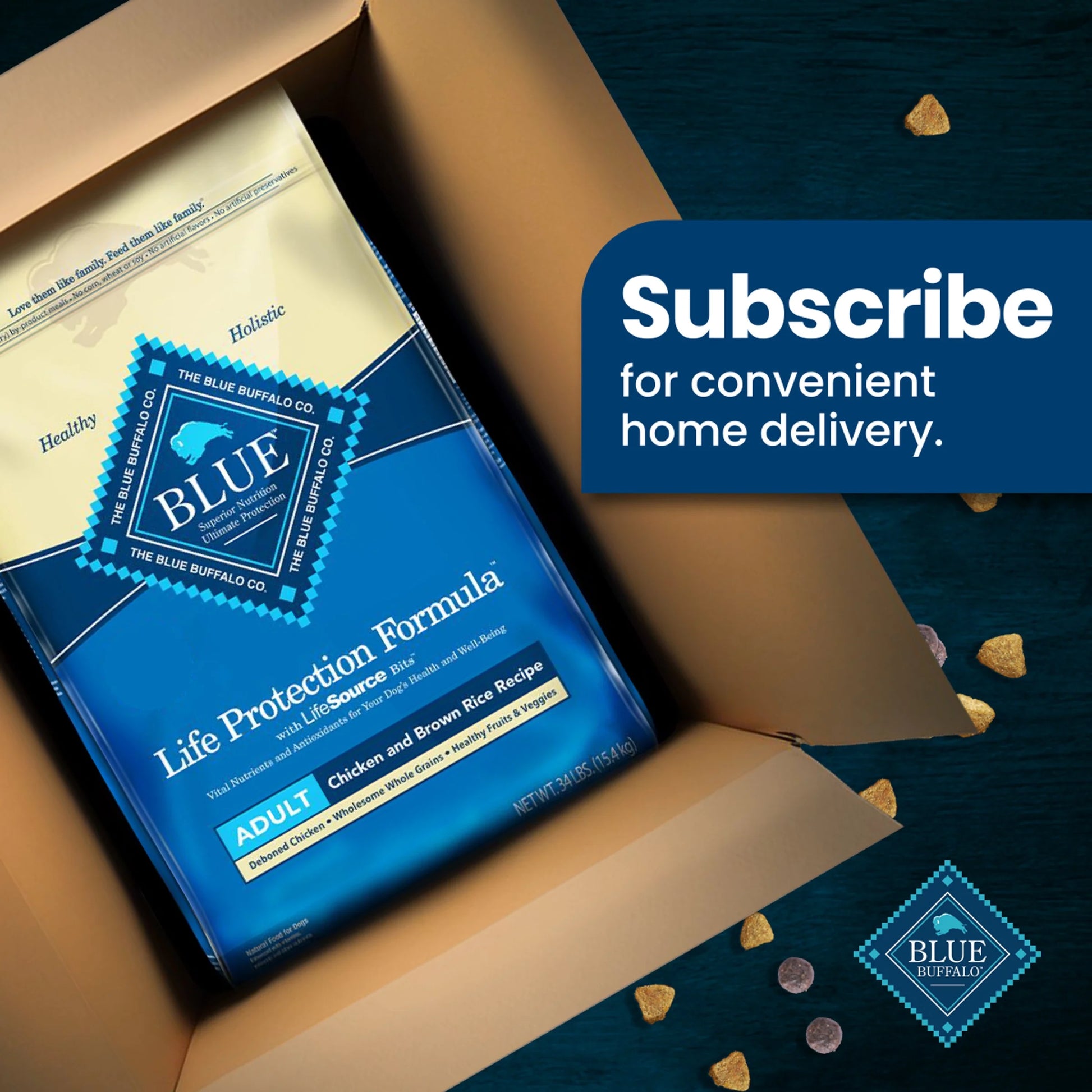 Premium BLUE Life Protection Formula Adult Dry Dog Food with Chicken & Brown Rice - 5 lbs for Optimal Health and Vitality