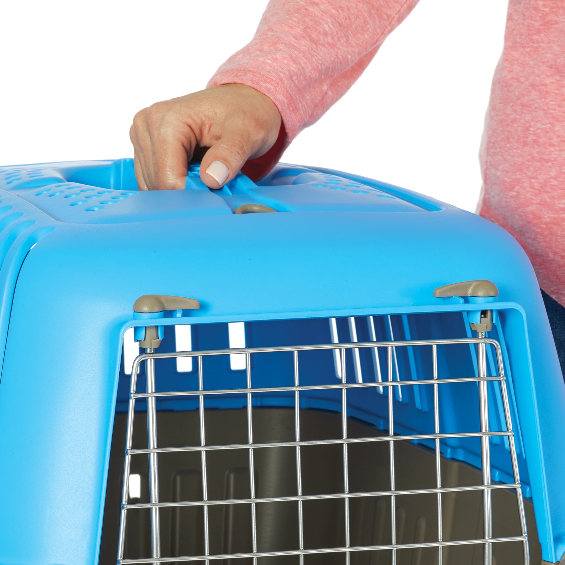 24-Inch Spree Travel Pet Carrier for Dogs and Cats with Steel Door - Blue