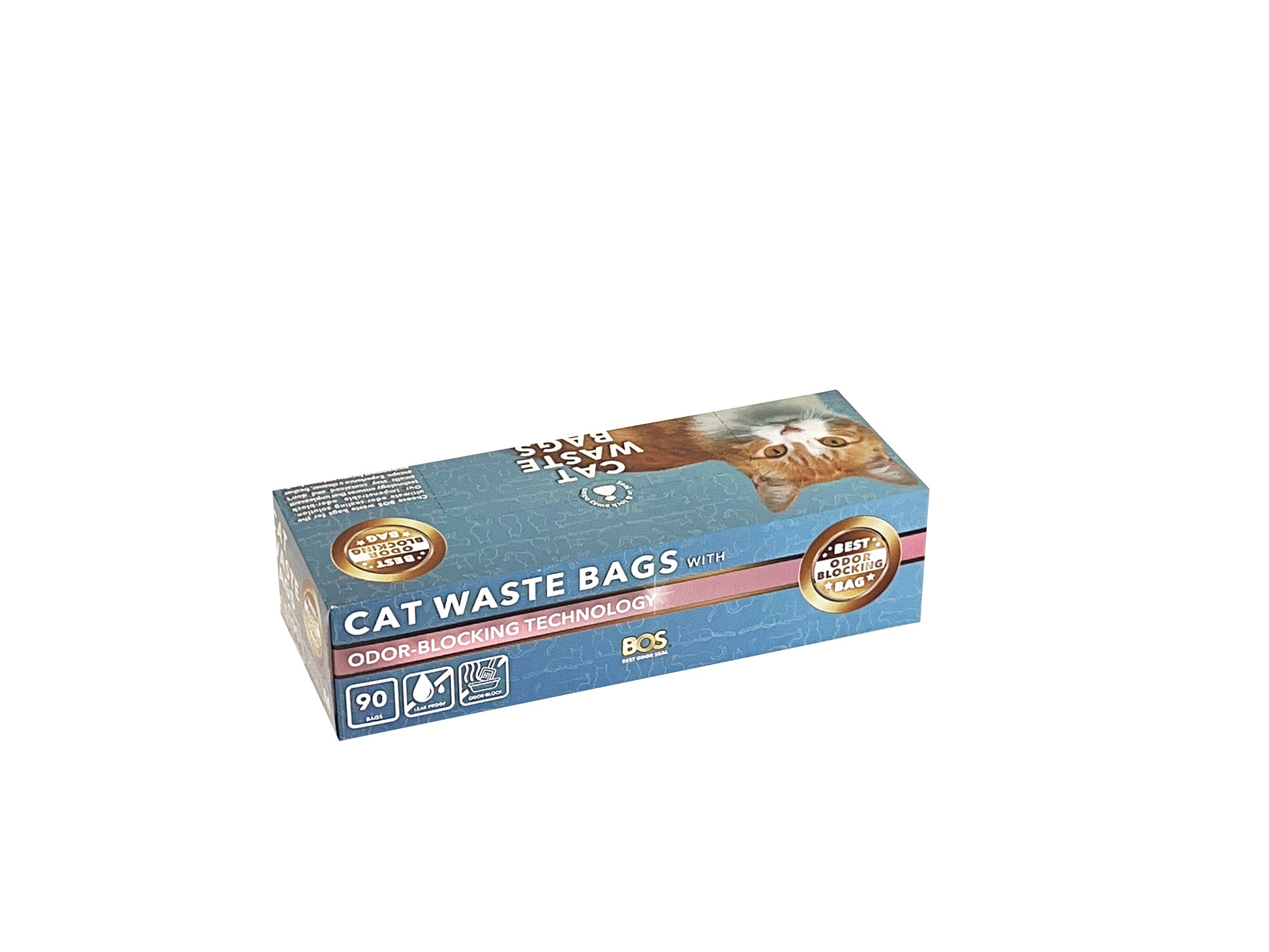 Odor-Sealing Cat Waste Disposal Bags - 90 Scent-Free Bags for Pet Waste and Litter Management