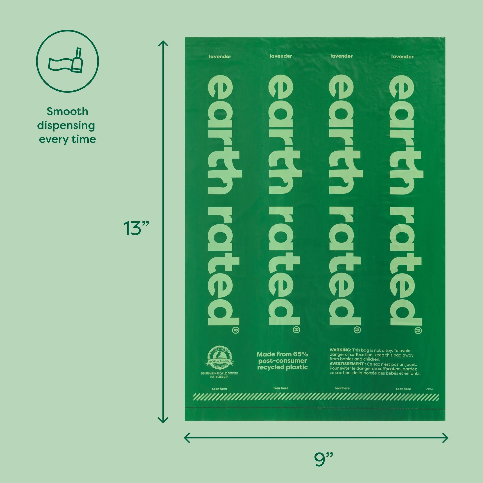 Lavender Scented Leak-Proof Dog Waste Bags, 100 Count in 5 Refill Rolls