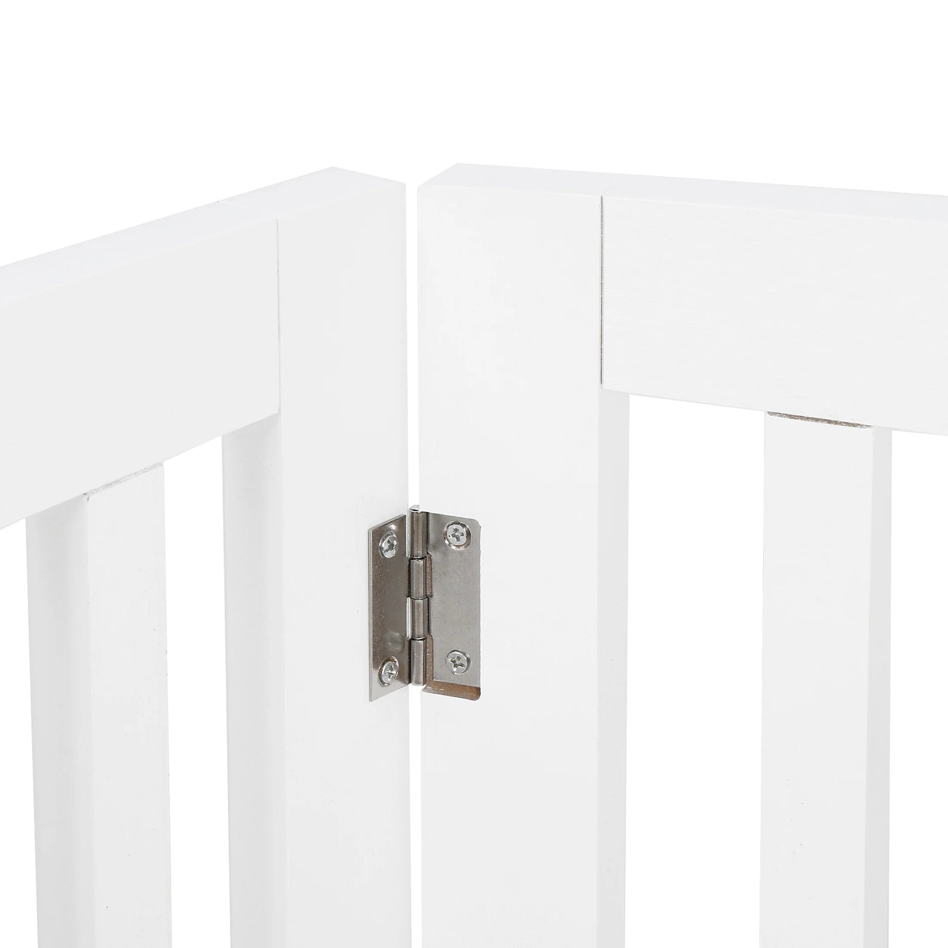 4-Panel Foldable Pet Dog Gate - 24-Inch Tall Fence for Doorways and Stairs, White