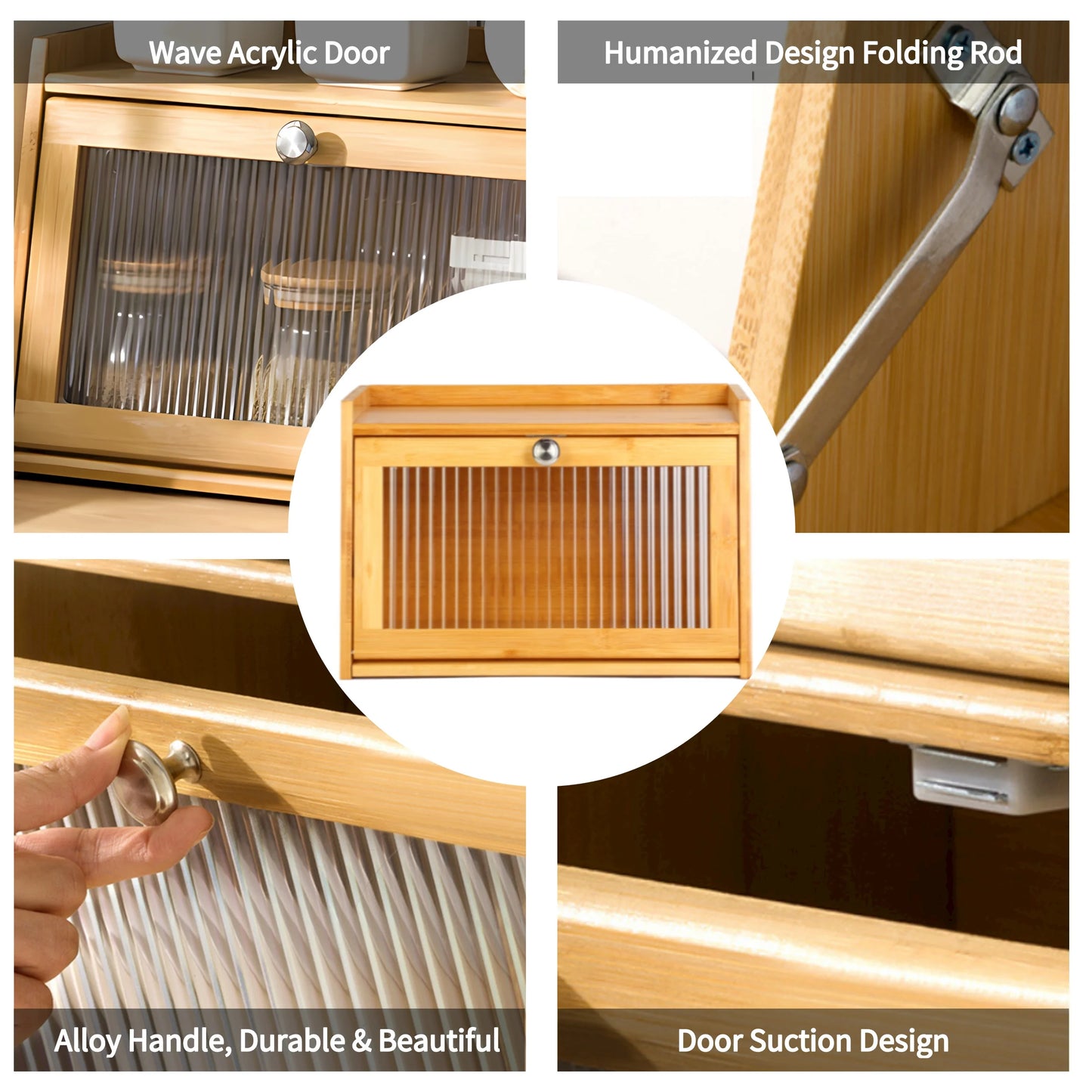 Bamboo Bread Box, Bread Box for Kitchen Counter, Large Bread Storage Container, Bread Bin for Bakery Products, Bread Holder Container, Natural