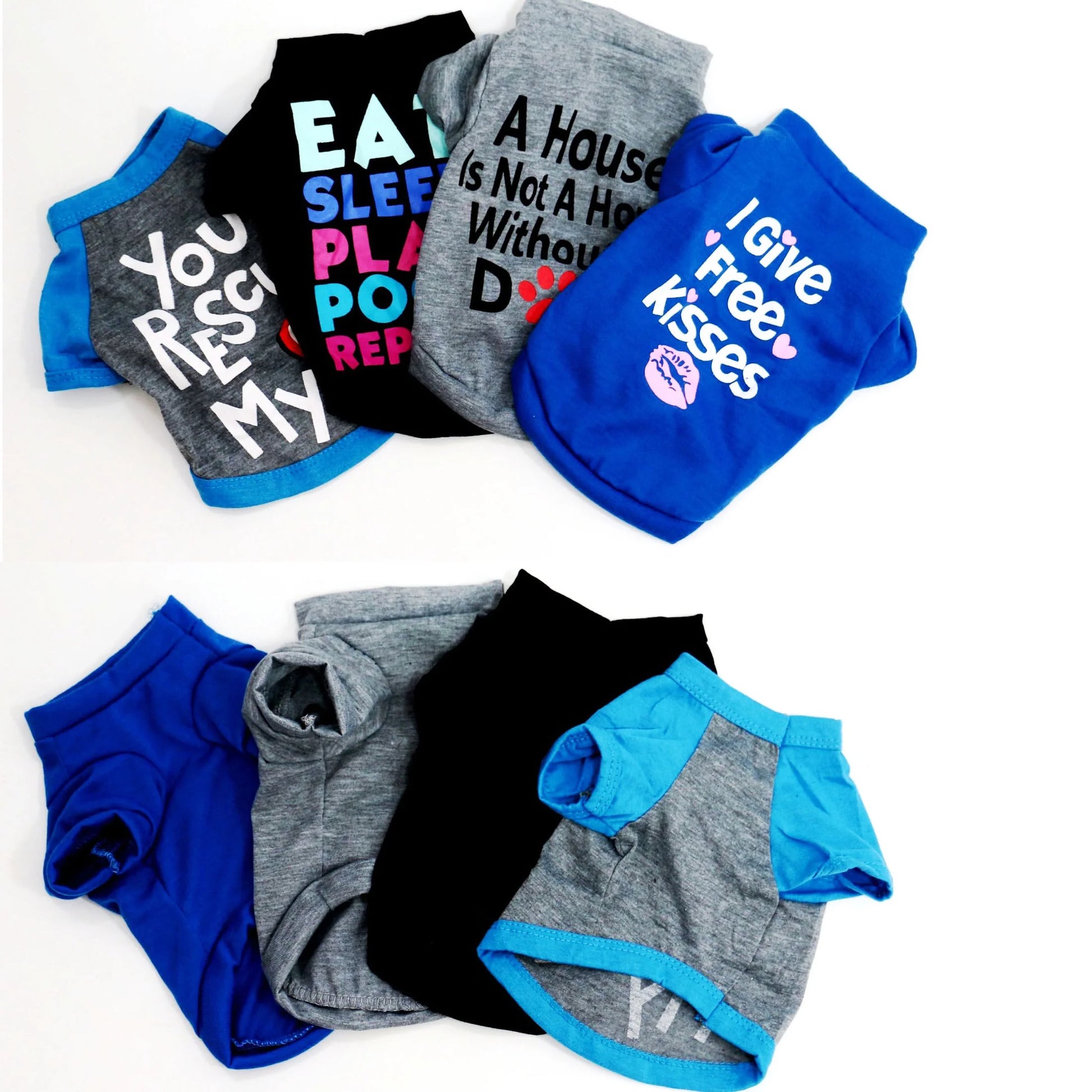 Set of 4 Dog Apparel for Small Dogs and Cats - Stylish Shirts for Male Small Dogs