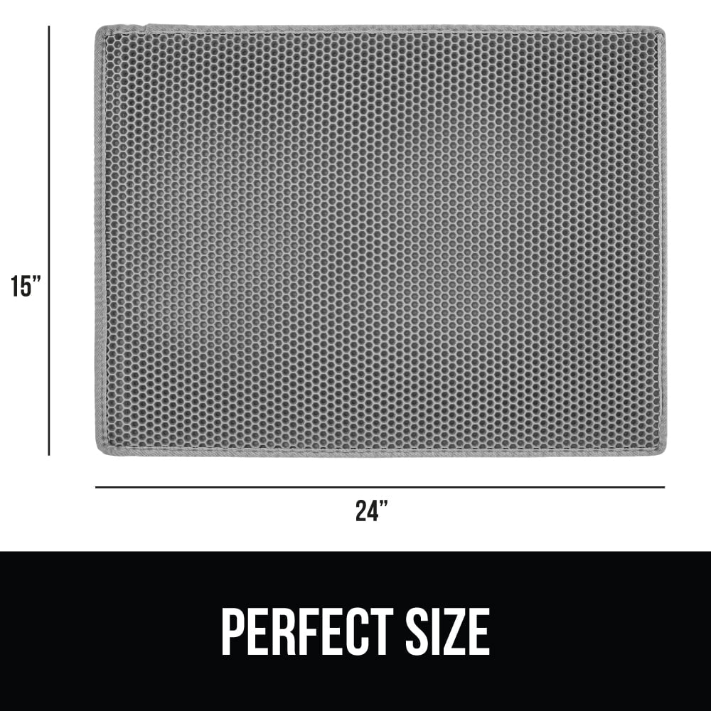 Waterproof Cat Litter Mat, Easy to Clean Honeycomb Waste Trapping Mats, 24X15 Gray