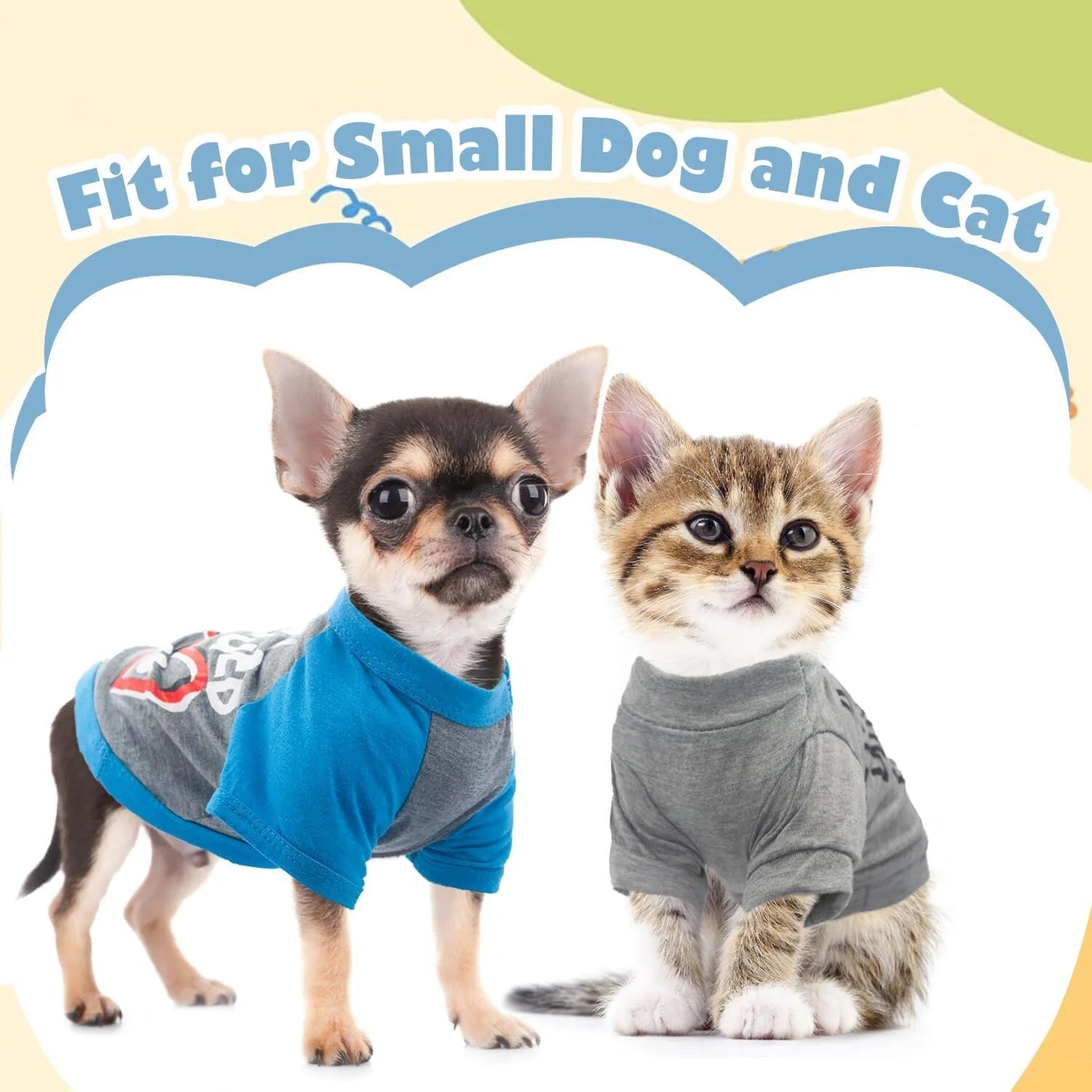 Set of 4 Dog Apparel for Small Dogs and Cats - Stylish Shirts for Male Small Dogs