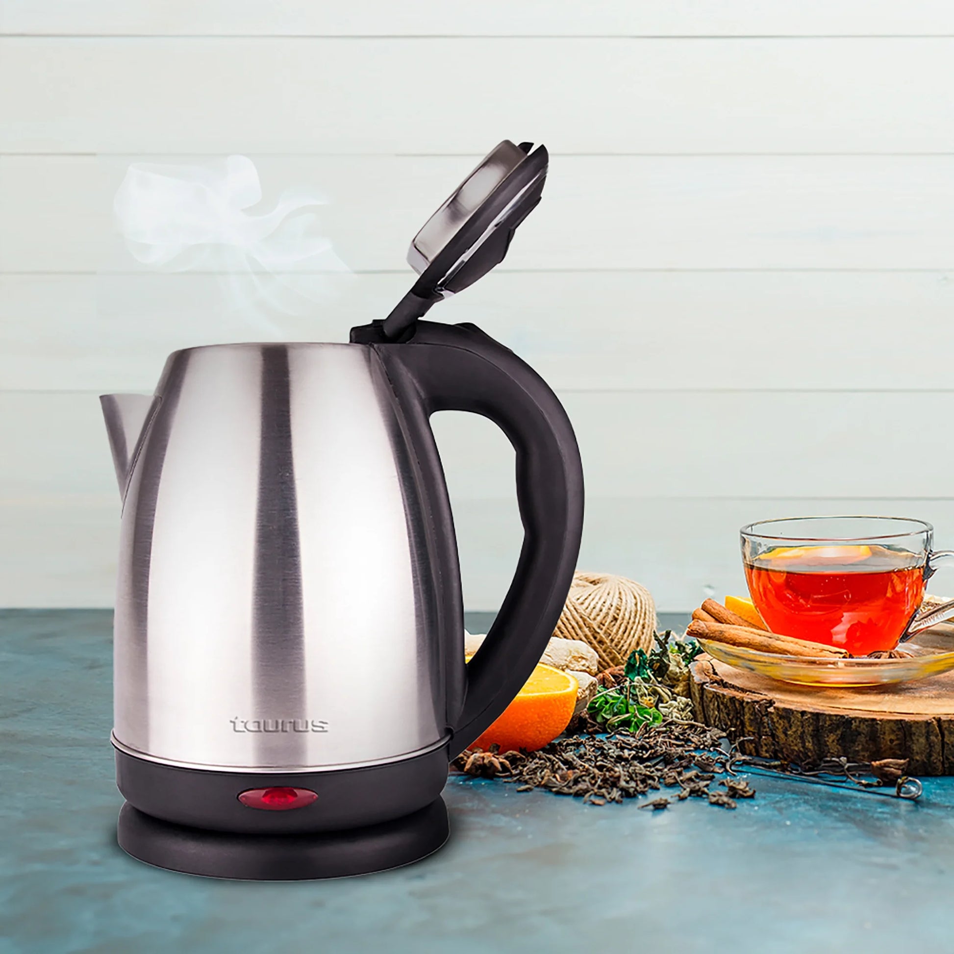 Electric Kettle  Caronte Stainless Steel 68 Oz Capacity Fast Boil Auto Shutoff Silver