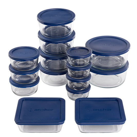 Glass Food Storage Containers with Lids, 30 Piece Set