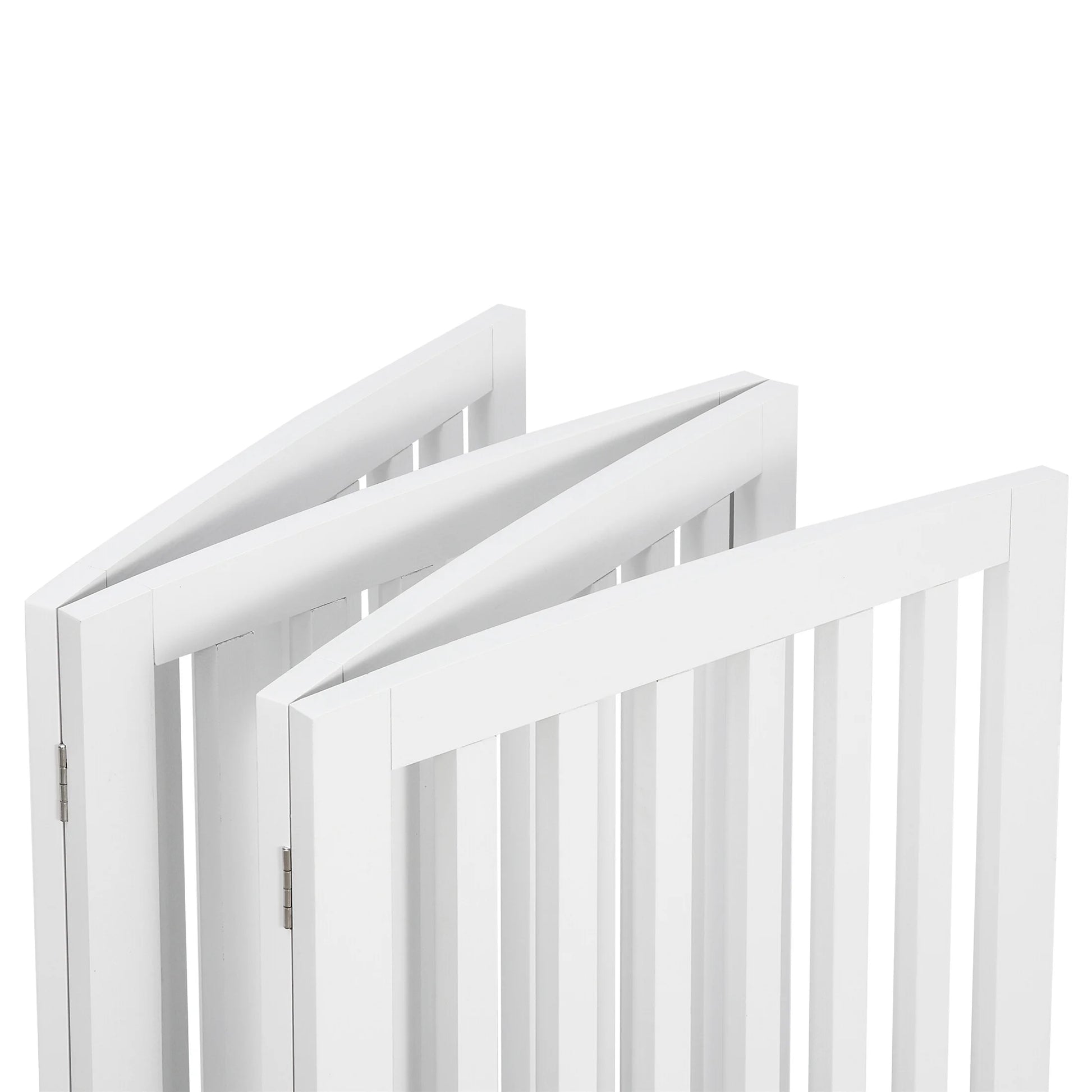 4-Panel Foldable Pet Dog Gate - 24-Inch Tall Fence for Doorways and Stairs, White