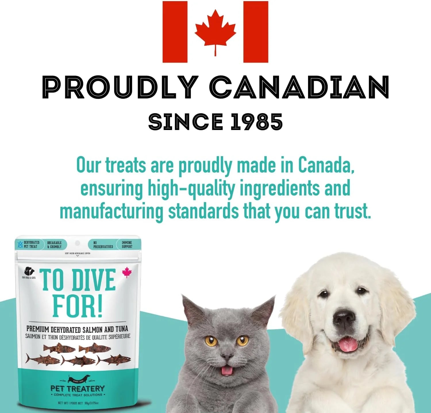 Dehydrated Wild Salmon & Tuna Protein Treats for Dogs and Cats (90g, 1 Pack)