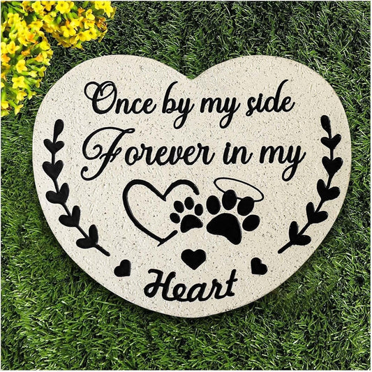 Pet Memorial Stone - Sympathy Gift for Dog or Cat Loss, Weatherproof Garden Decor with Hand-Carved Poem