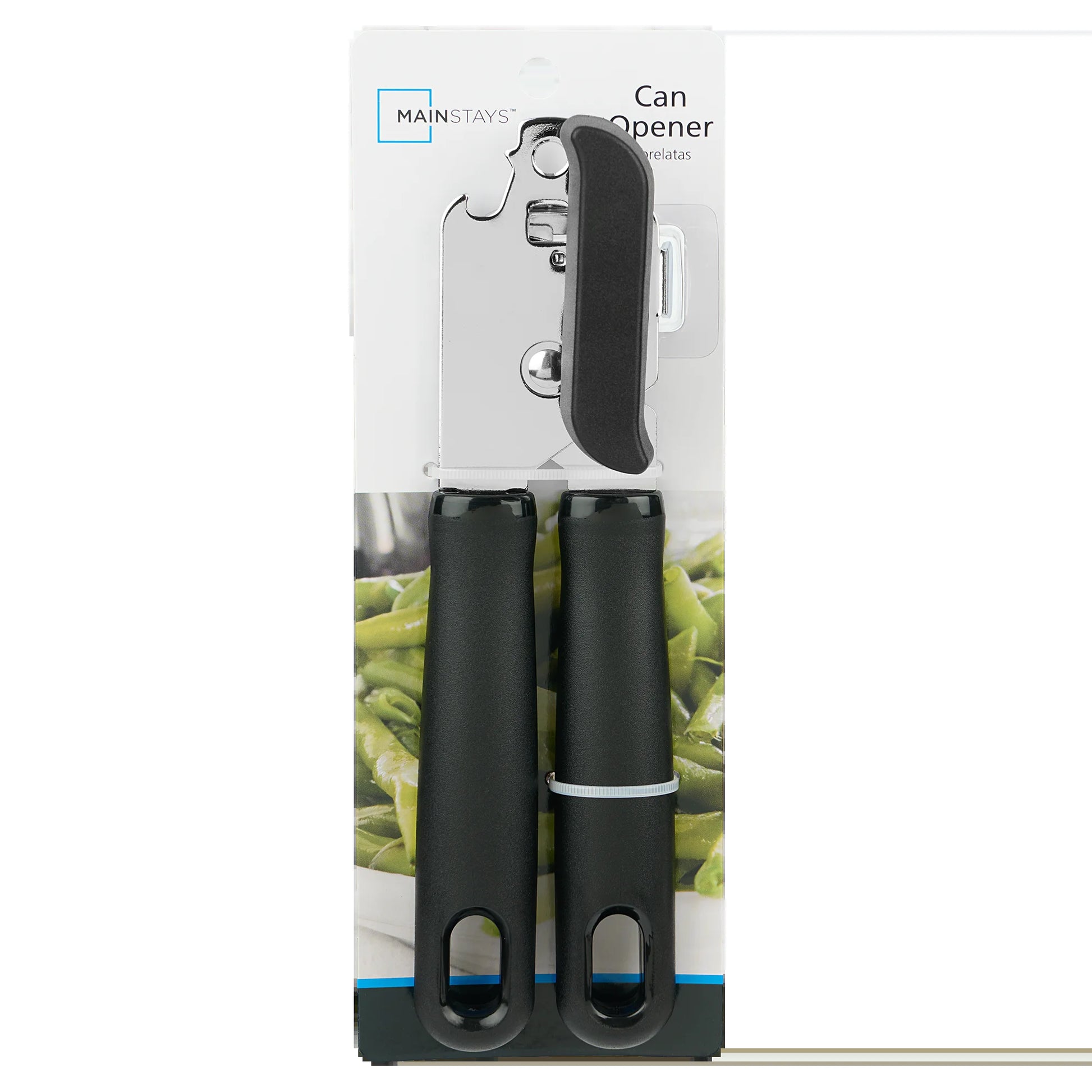 2 Ply Manual Can Opener with Integrated Bottle Opener, Black