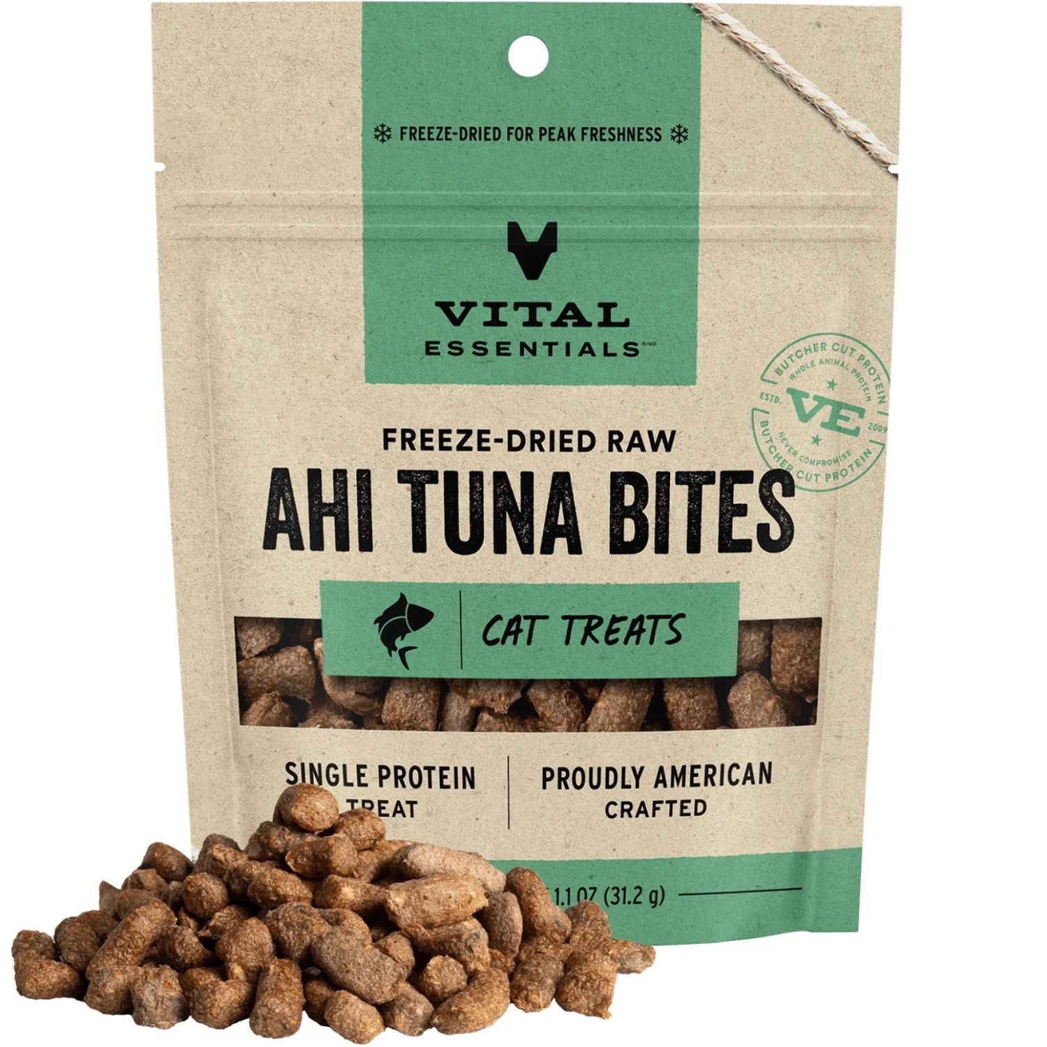 Freeze-Dried Raw Ahi Tuna Bites for Cats, 1.1 oz